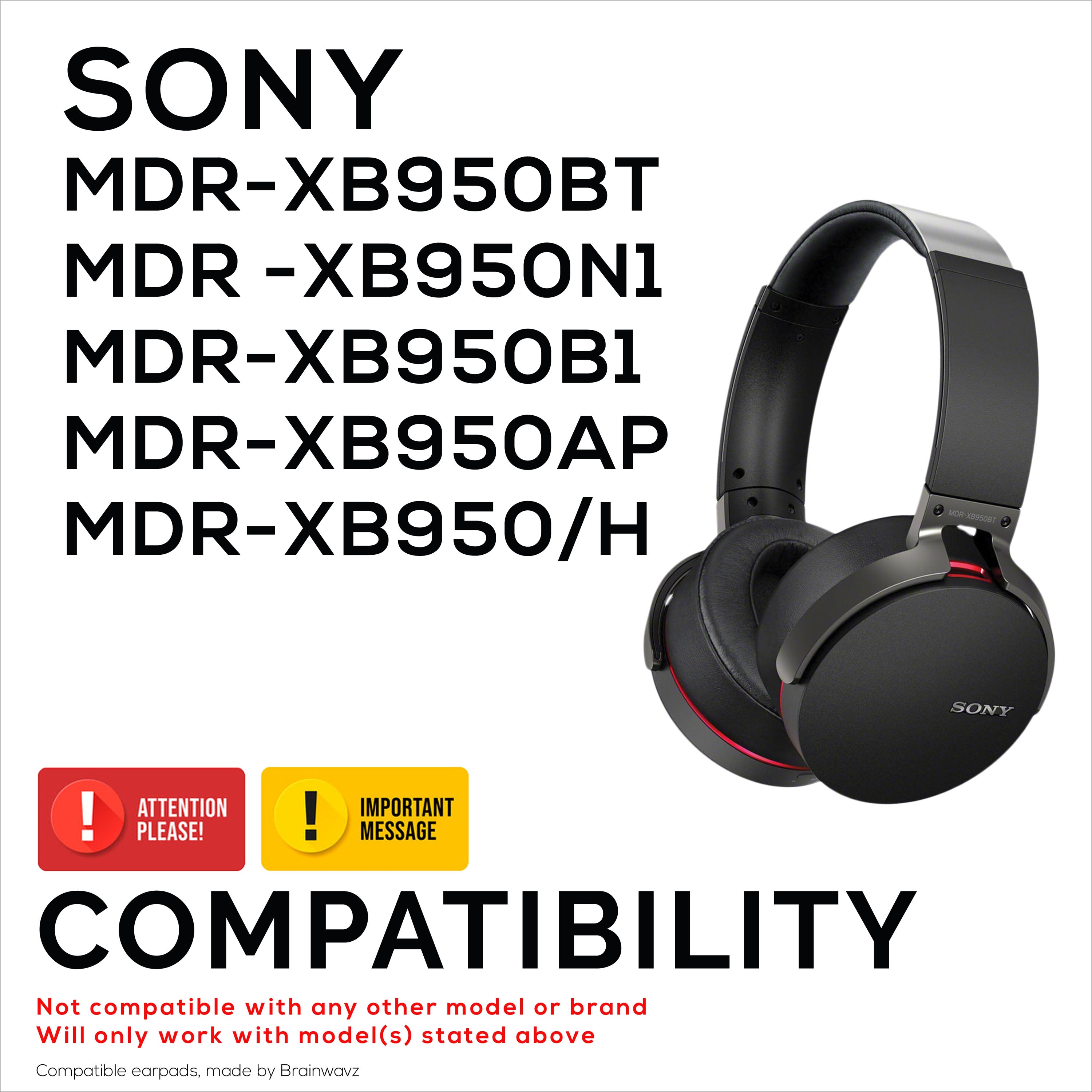 Replacement Earpads for Sony MDR-XB950BT, XB950N1, XB950B1, XB950AP & XB950/H Headphones, PU Leather, Memory Foam