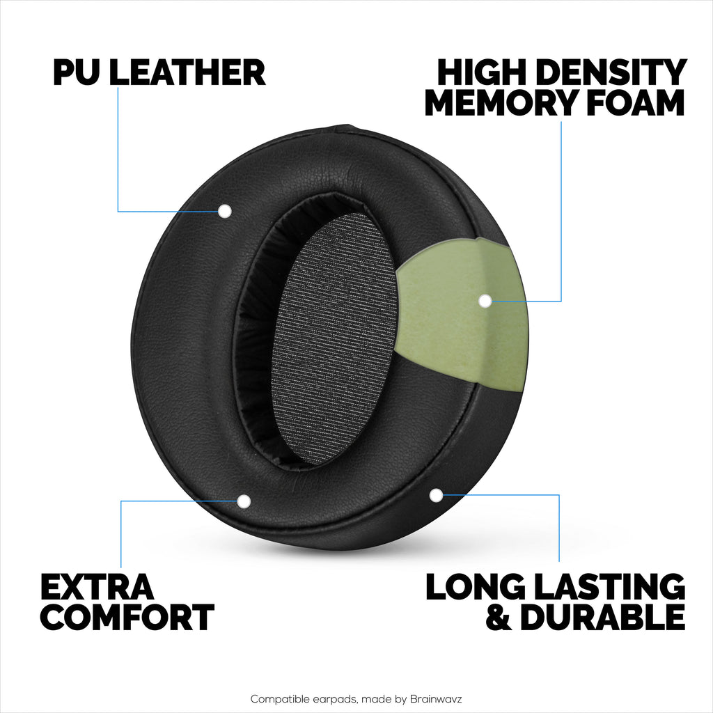 Replacement Earpads for Sony MDR-XB950BT, XB950N1, XB950B1, XB950AP & XB950/H Headphones, PU Leather, Memory Foam
