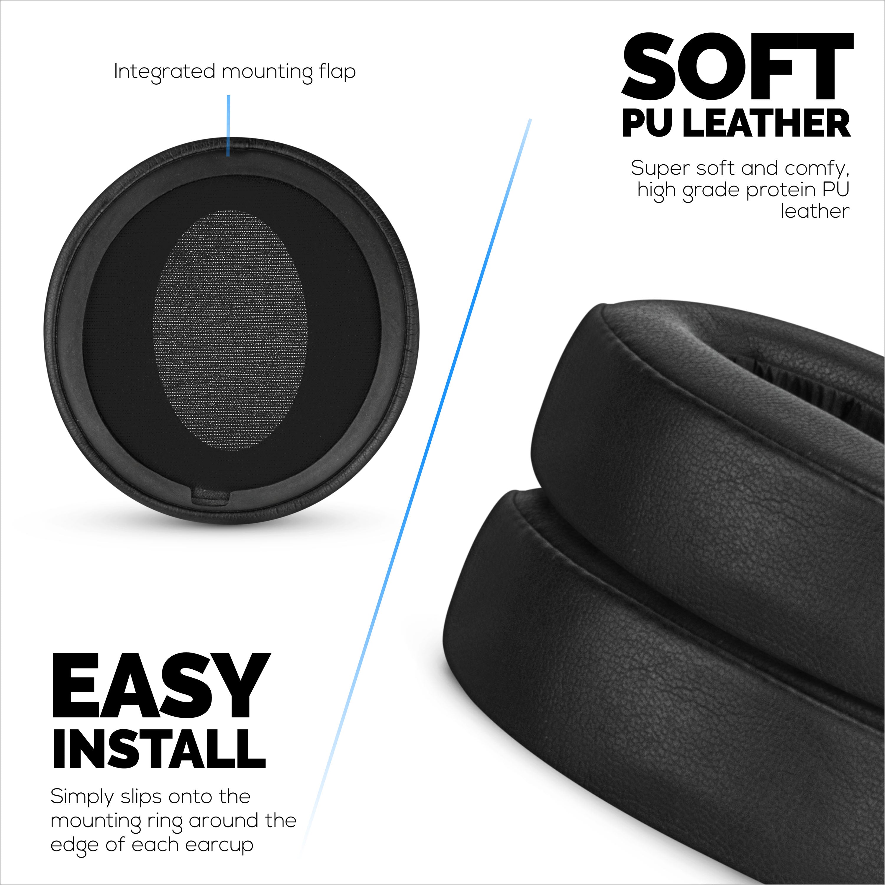 Replacement Earpads for Sony MDR-XB950BT, XB950N1, XB950B1, XB950AP & XB950/H Headphones, PU Leather, Memory Foam