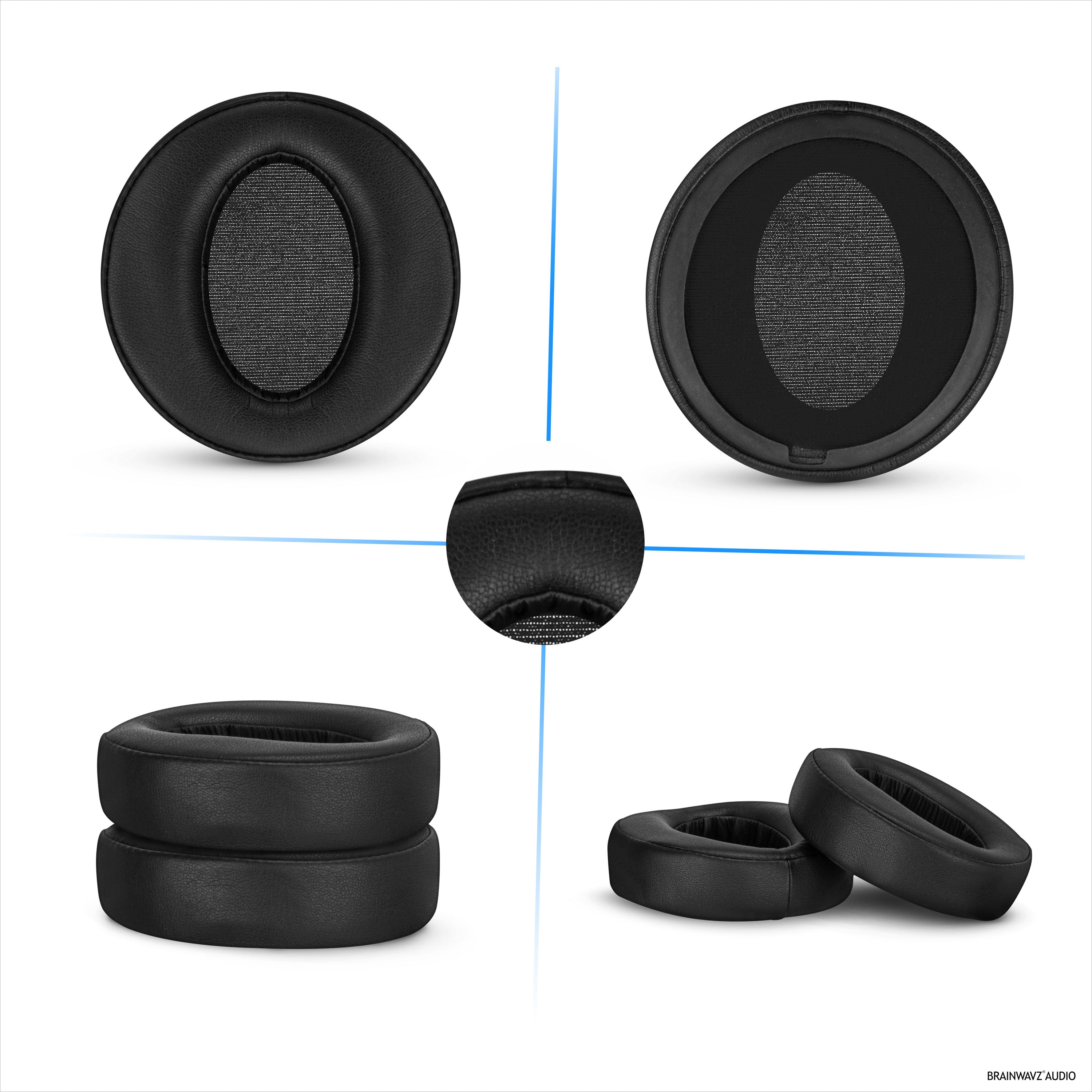 Replacement Earpads for Sony MDR-XB950BT, XB950N1, XB950B1, XB950AP & XB950/H Headphones, PU Leather, Memory Foam