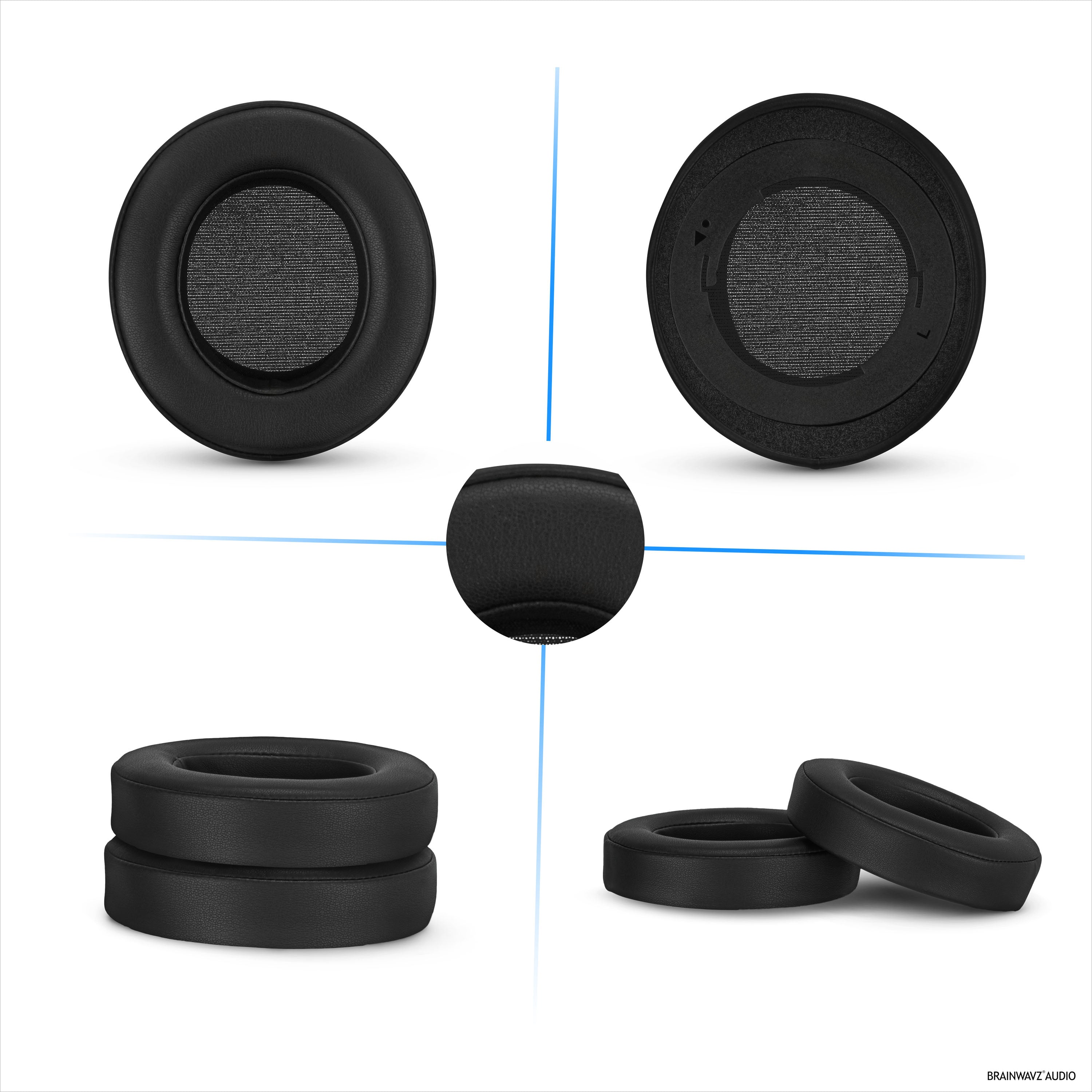 PU Leather Earpads for Razer Kraken PRO V2 7.1 Gaming Headphones, PU Leather, Memory Foam