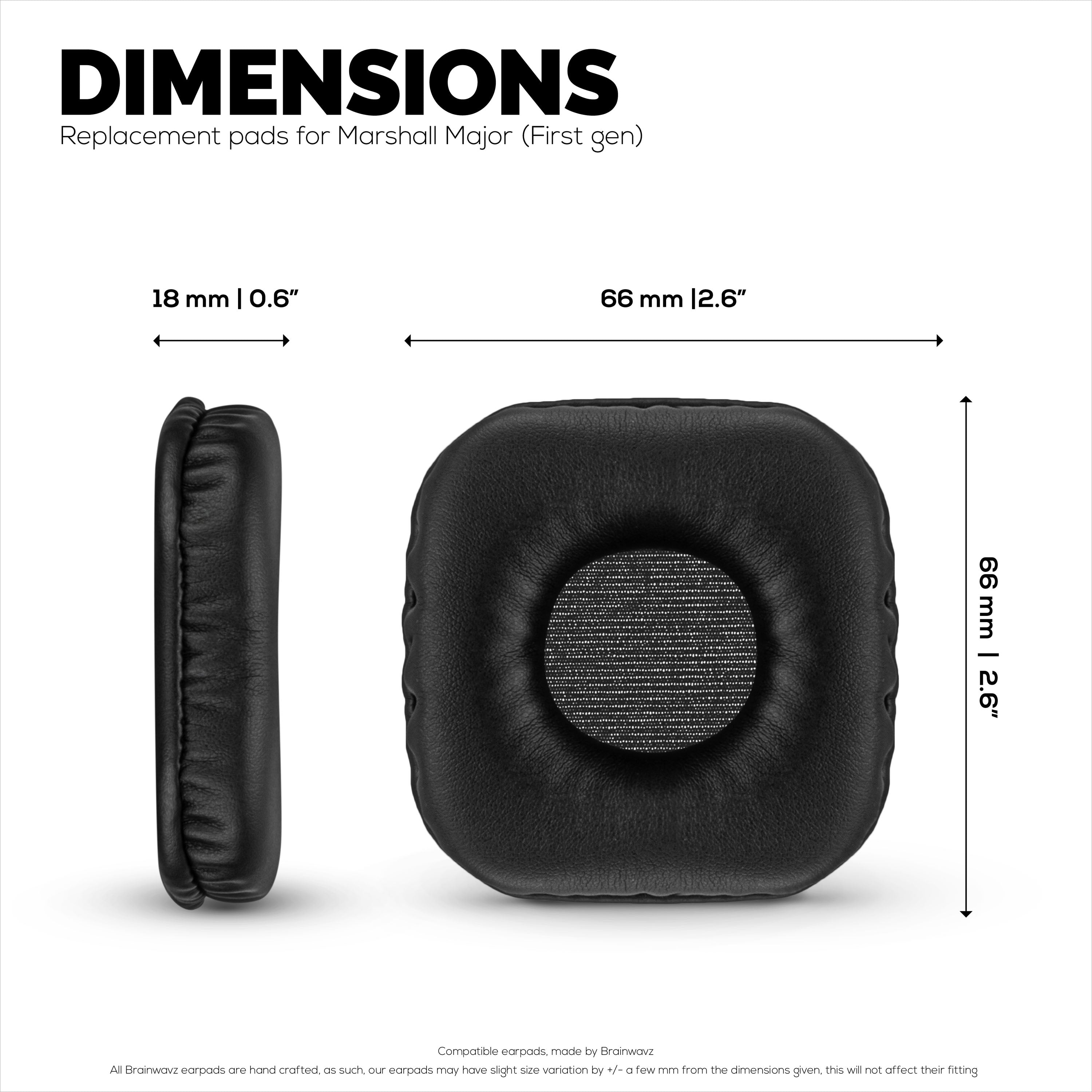 Replacement Earpads for Marshall Major (1st Gen) Headphones, PU Leather, Soft Foam for Extra Comfort, Upgraded, Durable & Long Lasting Ear Cushions