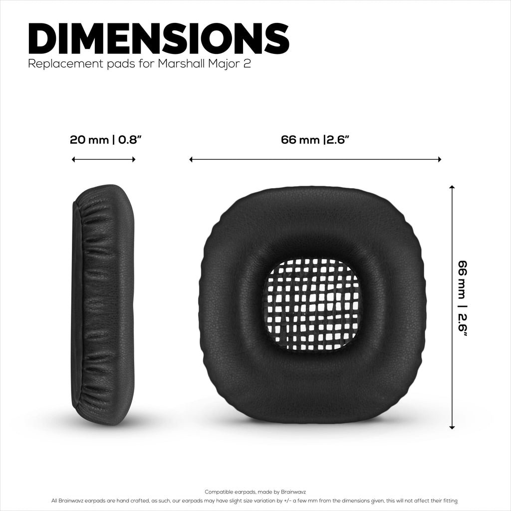 Replacement Earpads for Marshall Major 2 Headphones, PU Leather, Memory Foam for Extra Comfort, Upgraded, Durable & Long Lasting Ear Cushions