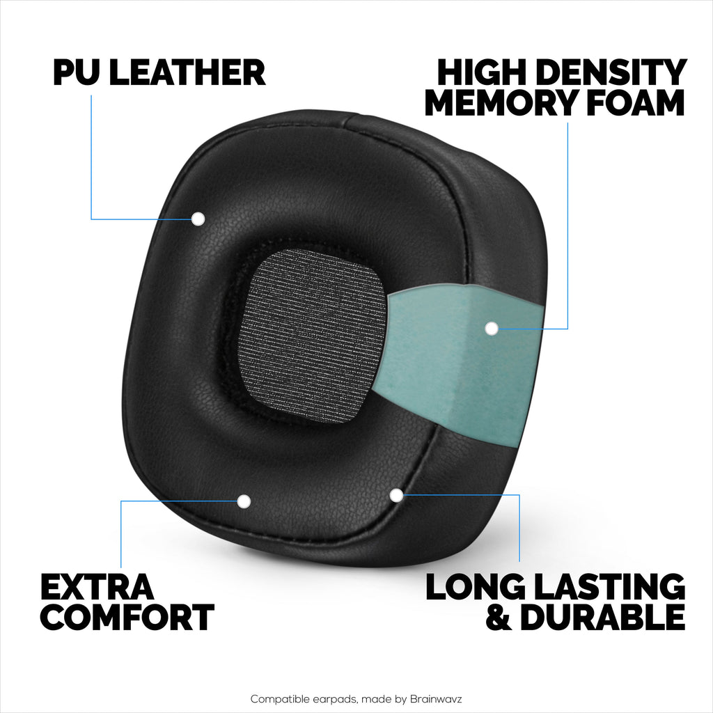 Replacement Earpads for Marshall Major 4 Headphones, PU Leather, Memory Foam for Extra Comfort, Upgraded, Durable & Long Lasting Ear Cushions