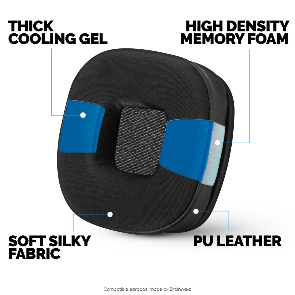 Hybrid Earpads for Marshall Major 4 Headphones, Cool Gel, PU Leather & Thicker Memory Foam For Additional Comfort