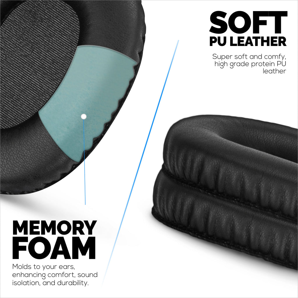 Replacement Earpads for Marshall Monitor / Monitor Bluetooth (1st Gen) Headphones, PU Leather, Memory Foam for Extra Comfort, Upgraded, Durable & Long Lasting Ear Cushion
