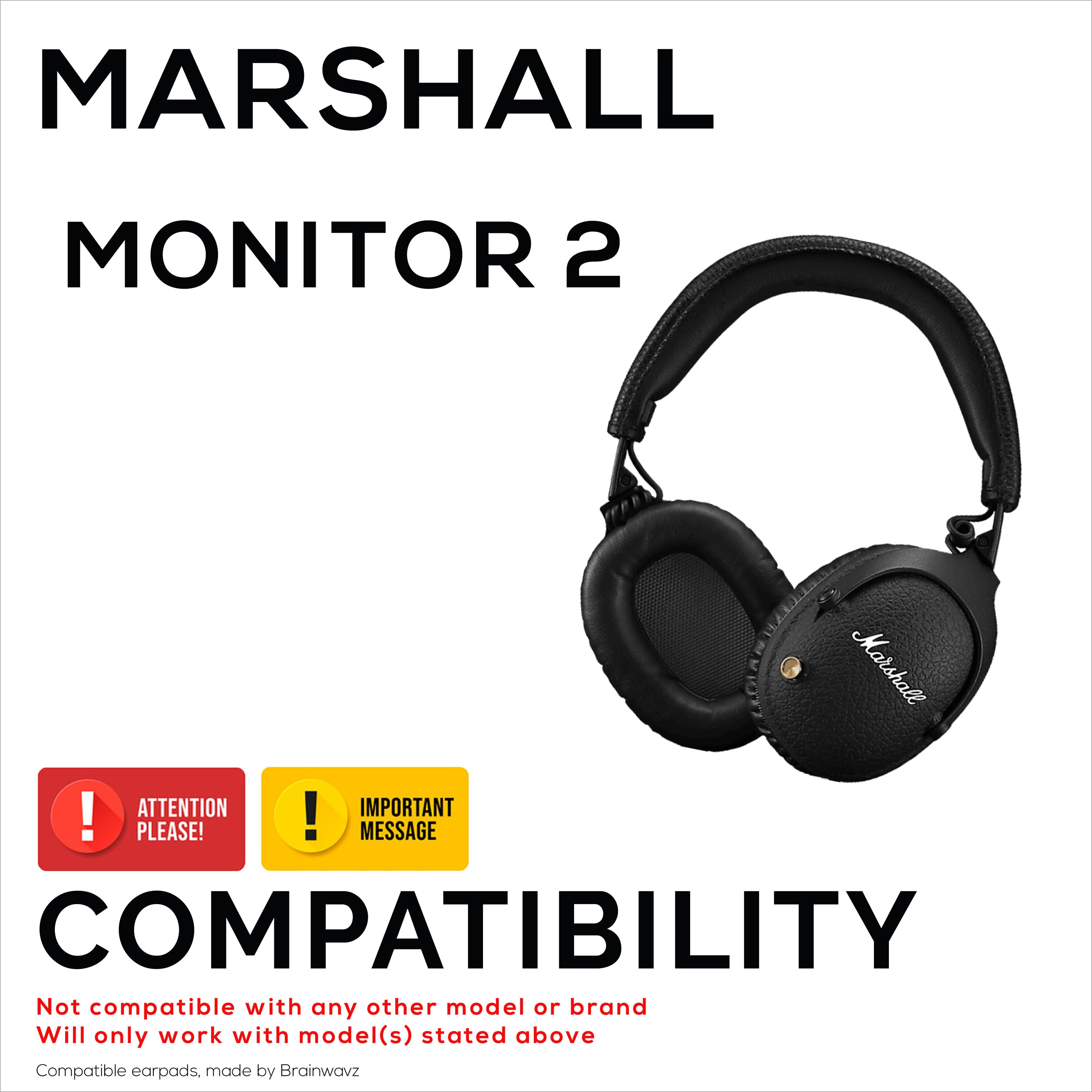 Replacement Earpads for Marshall Monitor 2 Headphones, PU Leather, Memory Foam for Extra Comfort, Upgraded, Durable & Long Lasting Ear Cushions