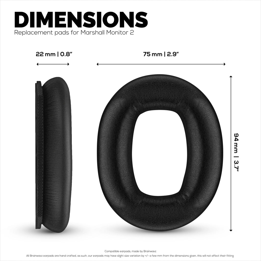 Replacement Earpads for Marshall Monitor 2 Headphones, PU Leather, Memory Foam for Extra Comfort, Upgraded, Durable & Long Lasting Ear Cushions