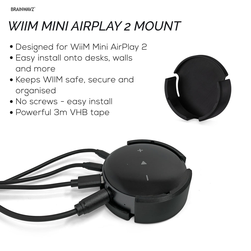 Adhesive Wall & Under Desk Mount Hanger for WiiM Mini AirPlay 2, Strong VHB Self-Adhesive Tape, Easy To Install Holder