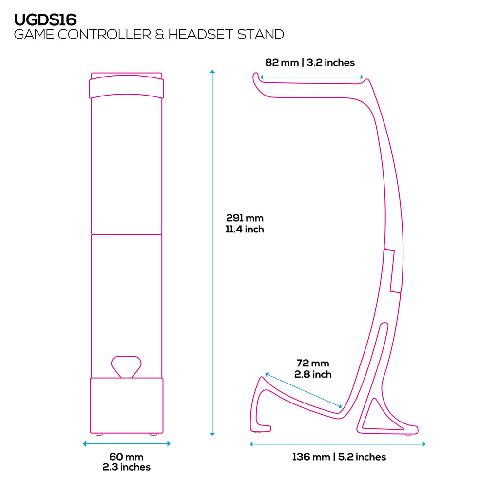 Headphone Stand & Game Controller Holder – Sleek Headset Hanger & Gamepad Stand for Xbox, PlayStation, Nintendo, Legacy, Retro & Mor