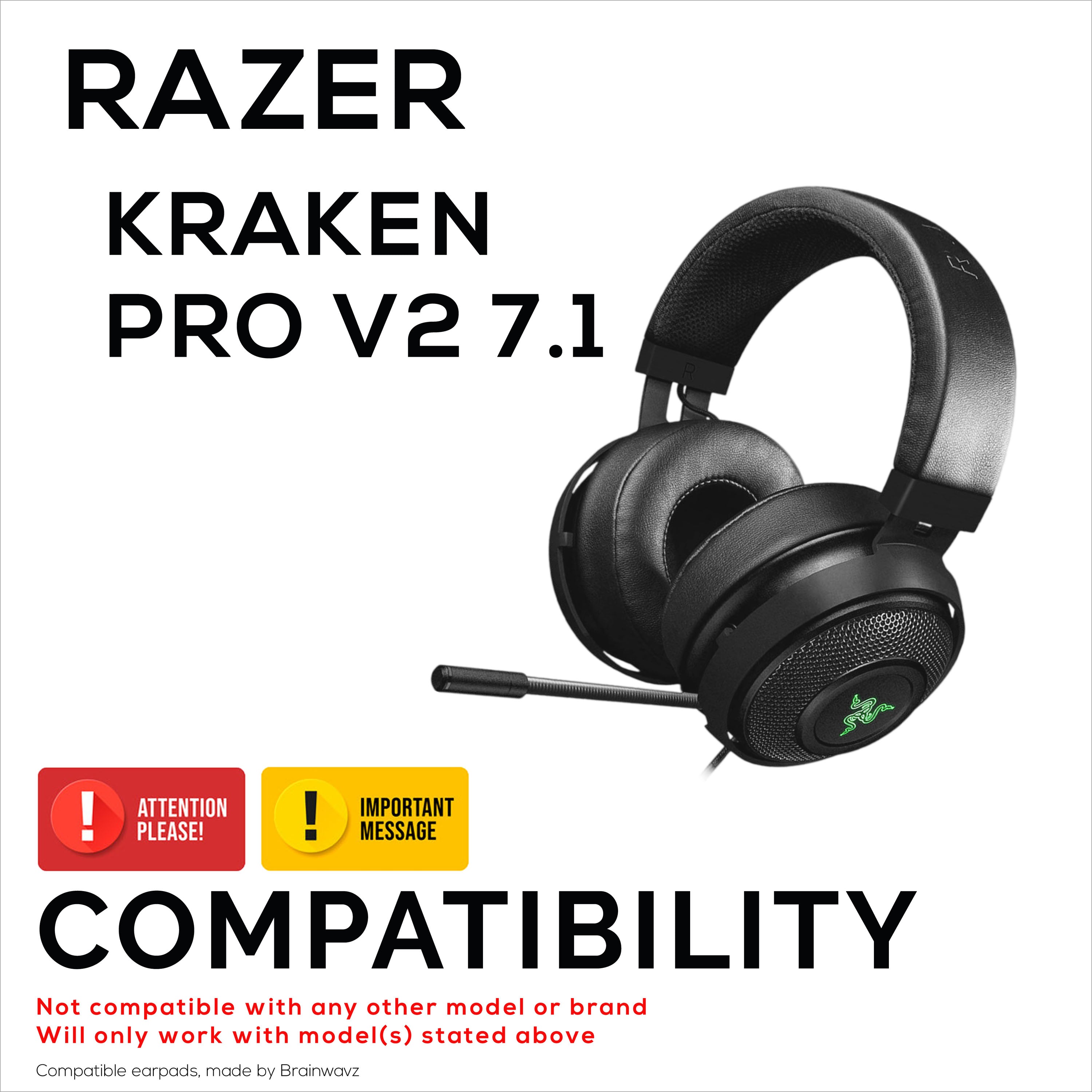 Sheepskin Earpads for Razer Kraken PRO V2 7.1 Headphones, Soft Real Leather, Memory Foam