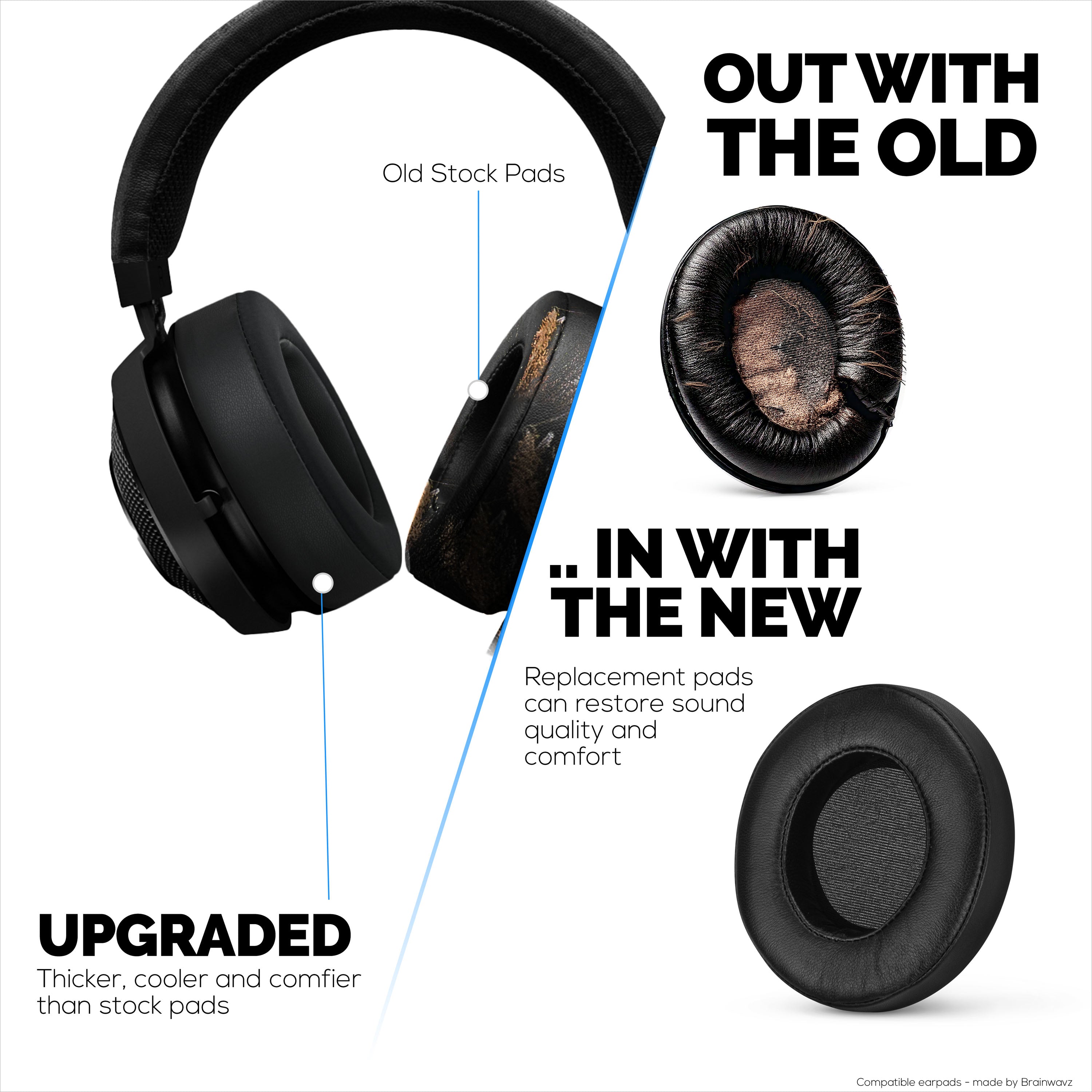 Hybrid Earpads for Razer Kraken PRO V2 7.1 Headphones, Cool Gel, PU Leather & Thicker Memory Foam