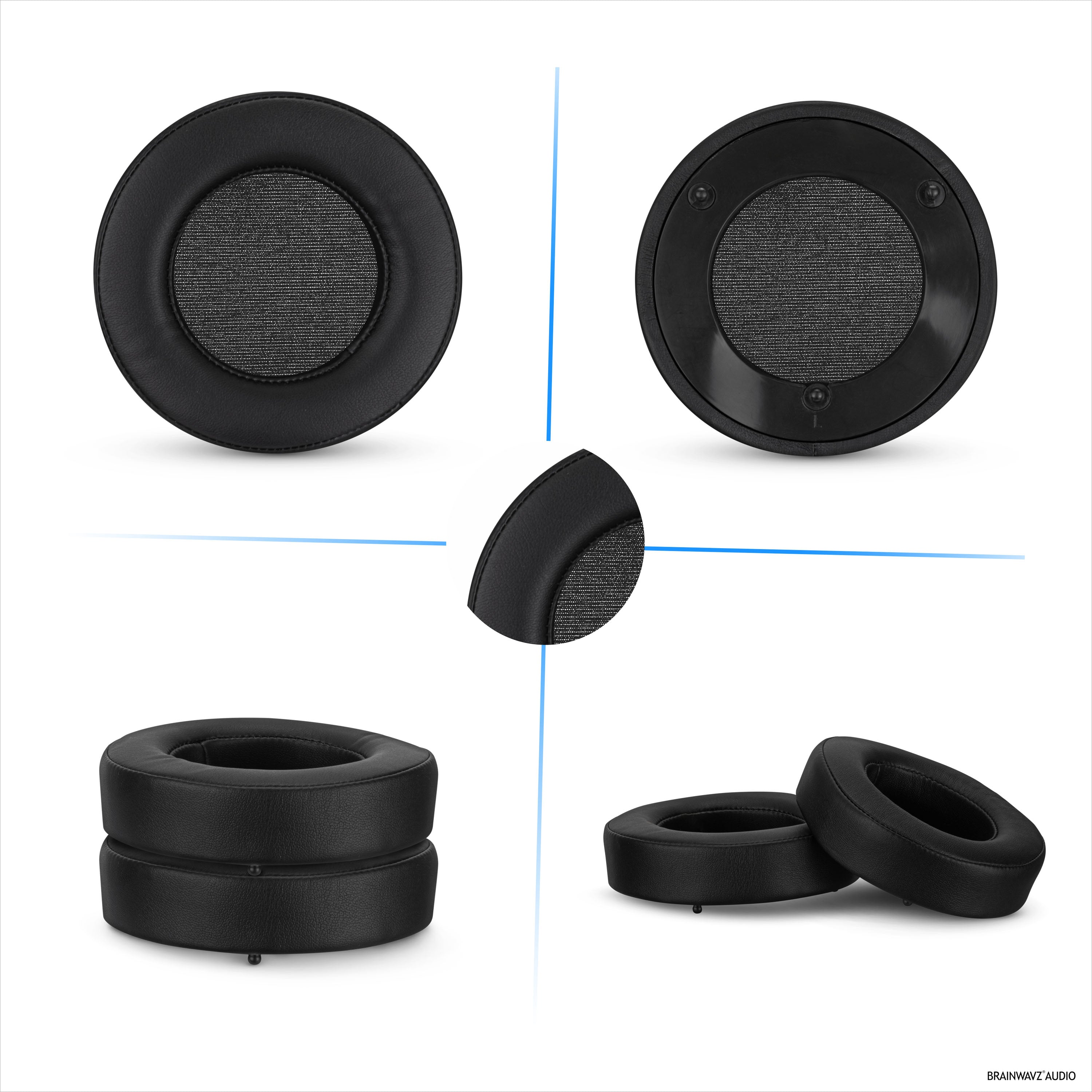 Replacement Earpads for Razer MANO'WAR 7.1, PU Leather, Memory Foam for Extra Comfort,