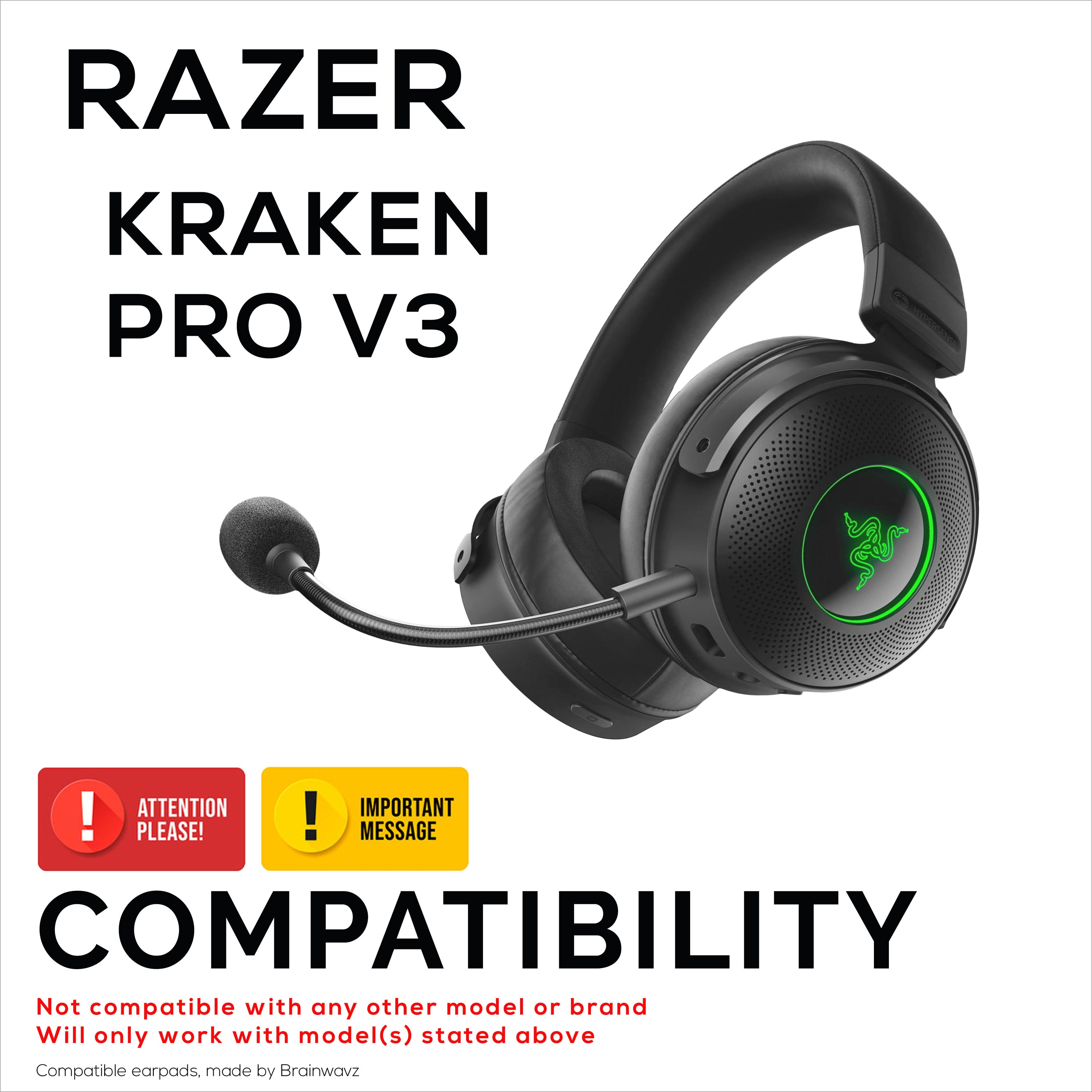 Hybrid Earpads for Razer Kraken PRO V3 Headphones, Cool Gel, PU Leather & Thicker Memory Foam