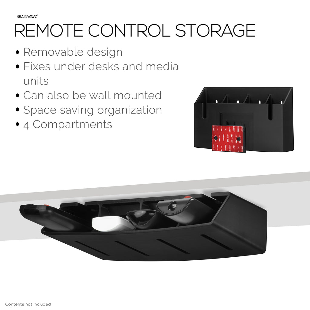 Universal Remote Control Holder – Removable Wall & Under-Desk Mount for TV, DVD, Streaming, AC Remotes & More – Space-Saving Organizer