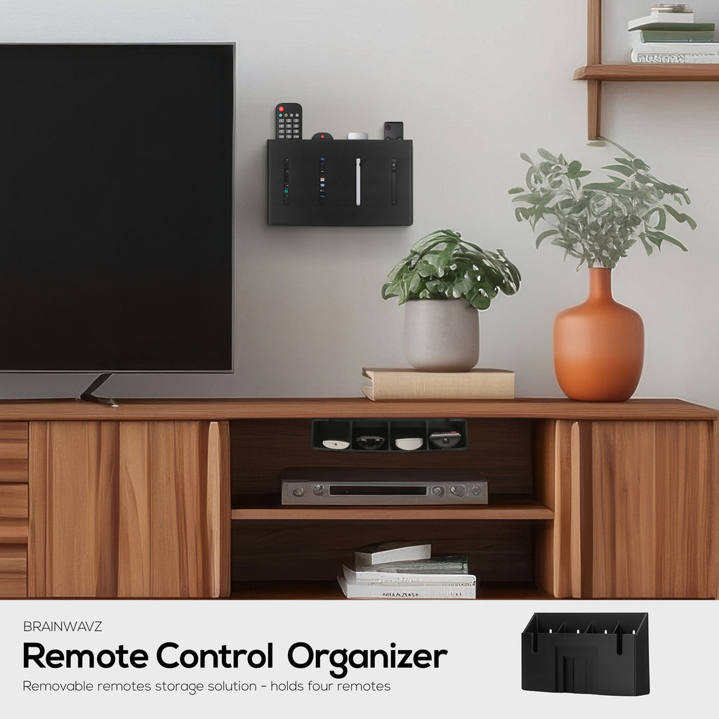 Universal Remote Control Holder – Removable Wall & Under-Desk Mount for TV, DVD, Streaming, AC Remotes & More – Space-Saving Organizer