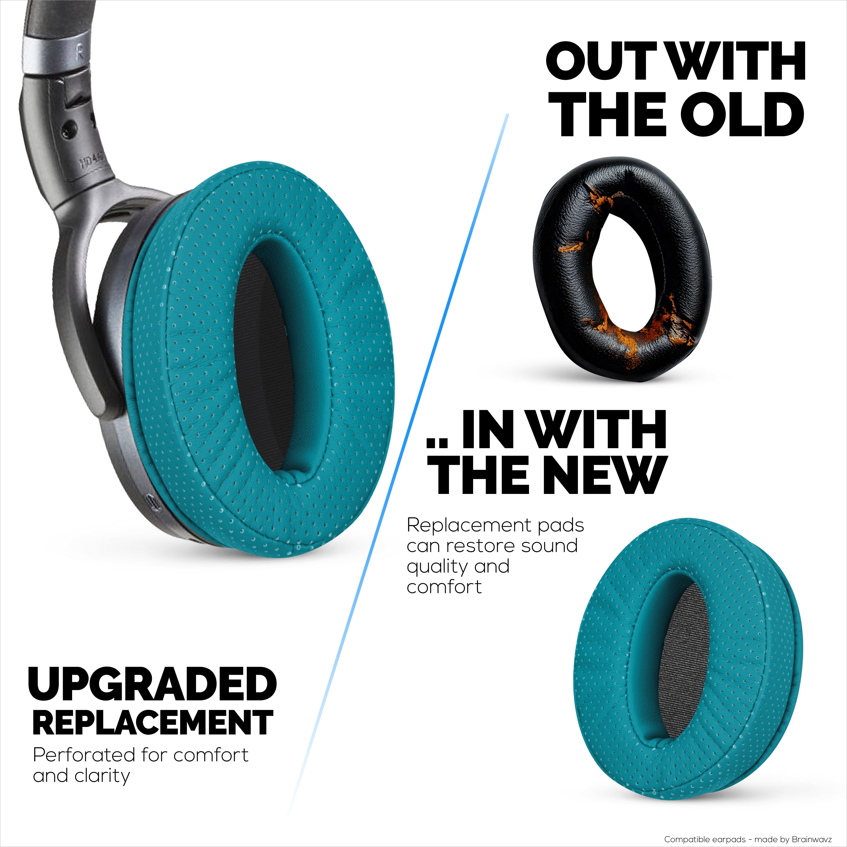 Replacement Perforated Earpads for Sennheiser HD4.50BT HD4.50BTNC HD450BT HD4.50SE HD4.40BT HD4.30G HD4.20S HD458BT HD450 HD400S & HD 350BT - PU Leather & Memory Foam