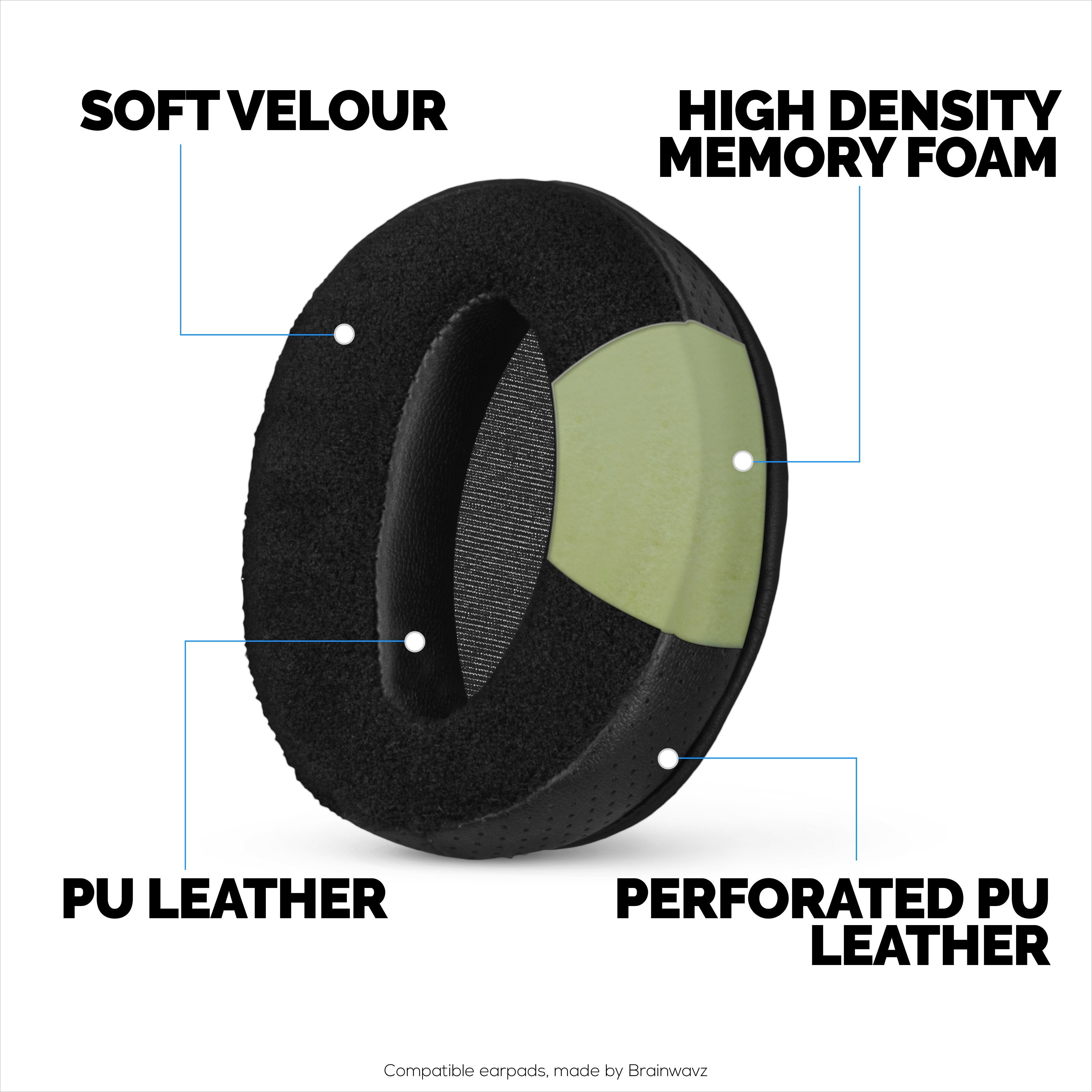 Replacement Hybrid Earpads for Sennheiser HD4.50BT HD4.50BTNC HD450BT HD4.50SE HD4.40BT HD4.30G HD4.20S HD458BT HD450 HD400S HD 350BT. PU Leather Velour  Memory Foam