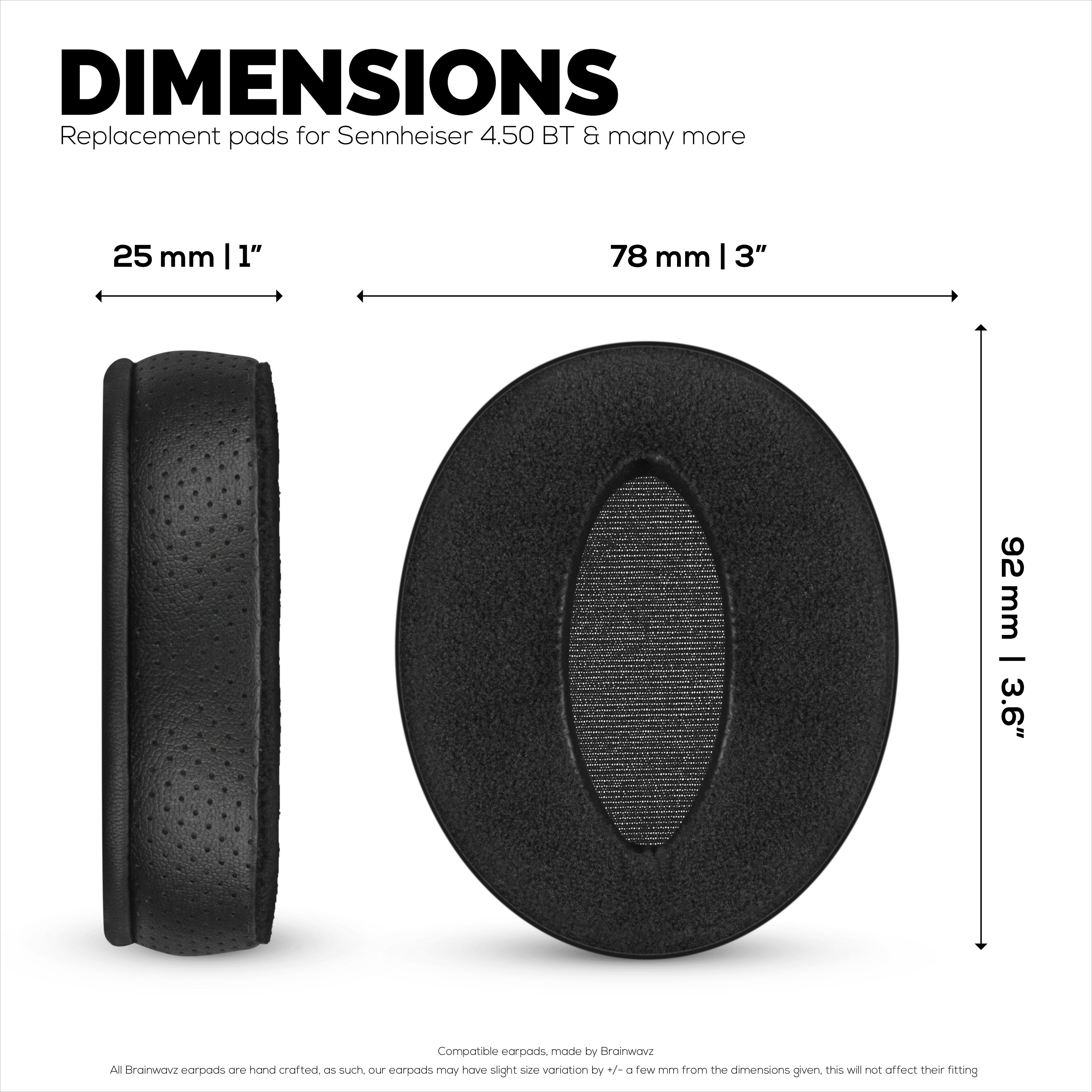 Replacement Hybrid Earpads for Sennheiser HD4.50BT HD4.50BTNC HD450BT HD4.50SE HD4.40BT HD4.30G HD4.20S HD458BT HD450 HD400S HD 350BT. PU Leather Velour  Memory Foam