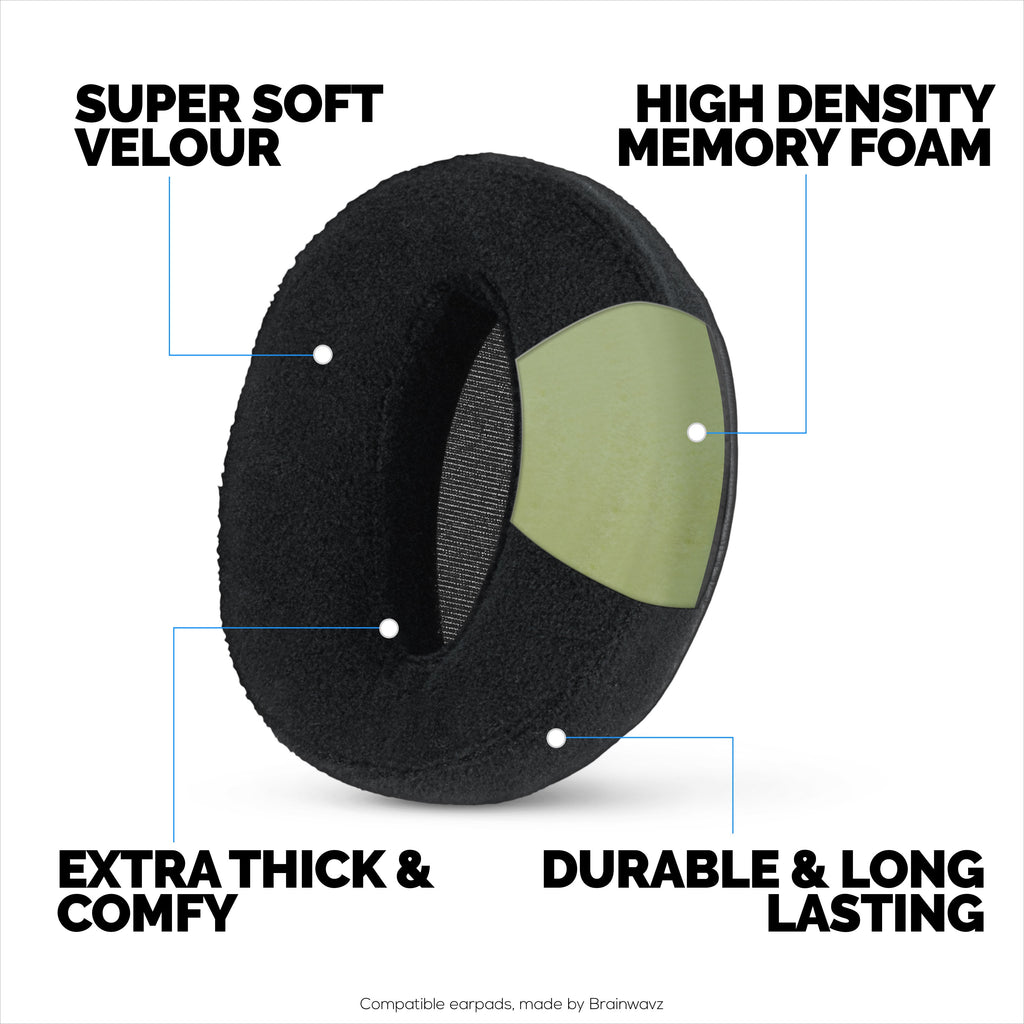 Replacement Velour Earpads for Sennheiser HD4.50BT HD4.50BTNC HD450BT HD4.50SE HD4.40BT HD4.30G HD4.20S HD458BT HD450 HD400S HD 350BT. Soft Velour & Memory