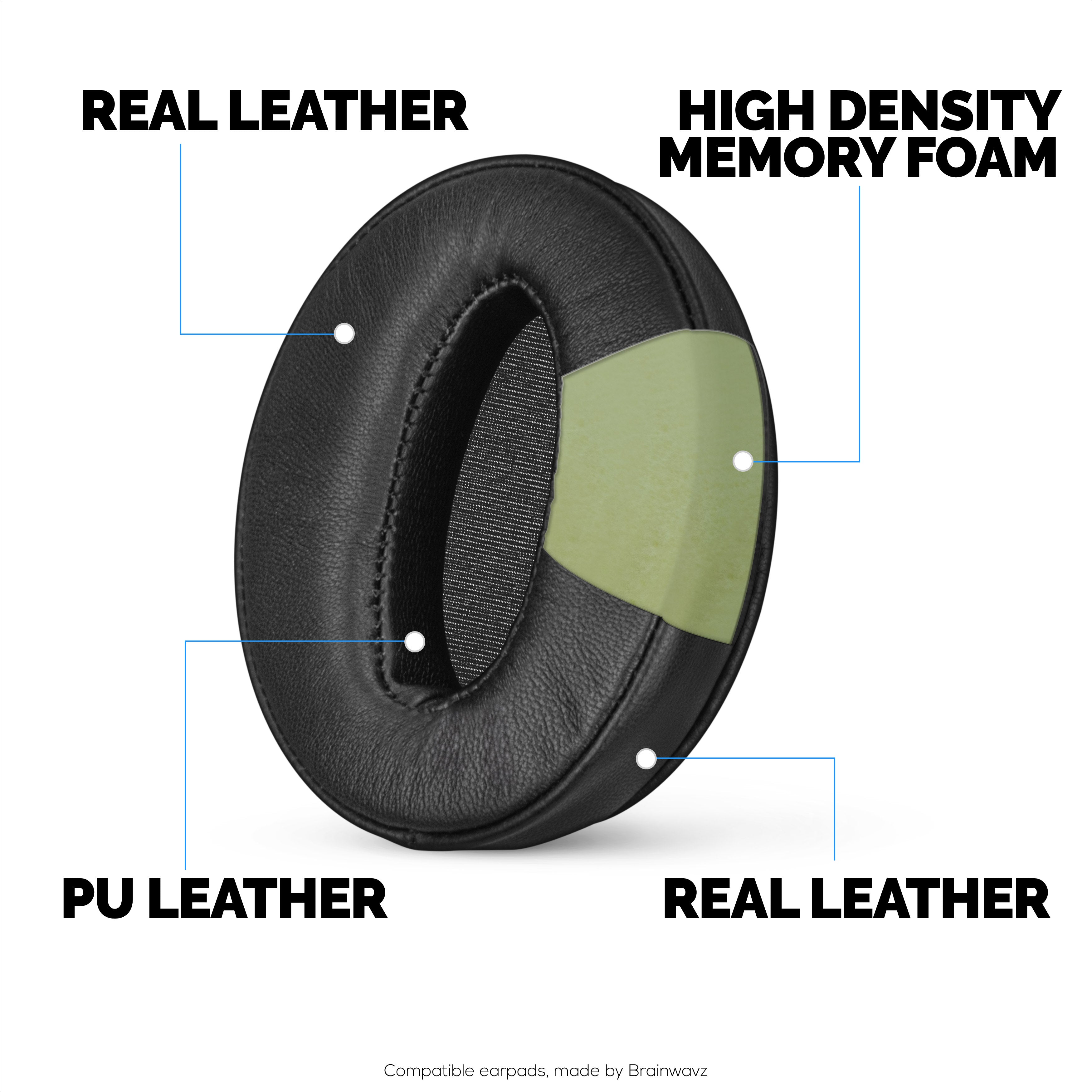 Replacement Earpads for Sennheiser HD4.50BT HD4.50BTNC HD450BT HD4.50SE HD4.40BT HD4.30G HD4.20S HD458BT HD450 HD400S HD 350BT. Soft Real Leather + Memory Foam