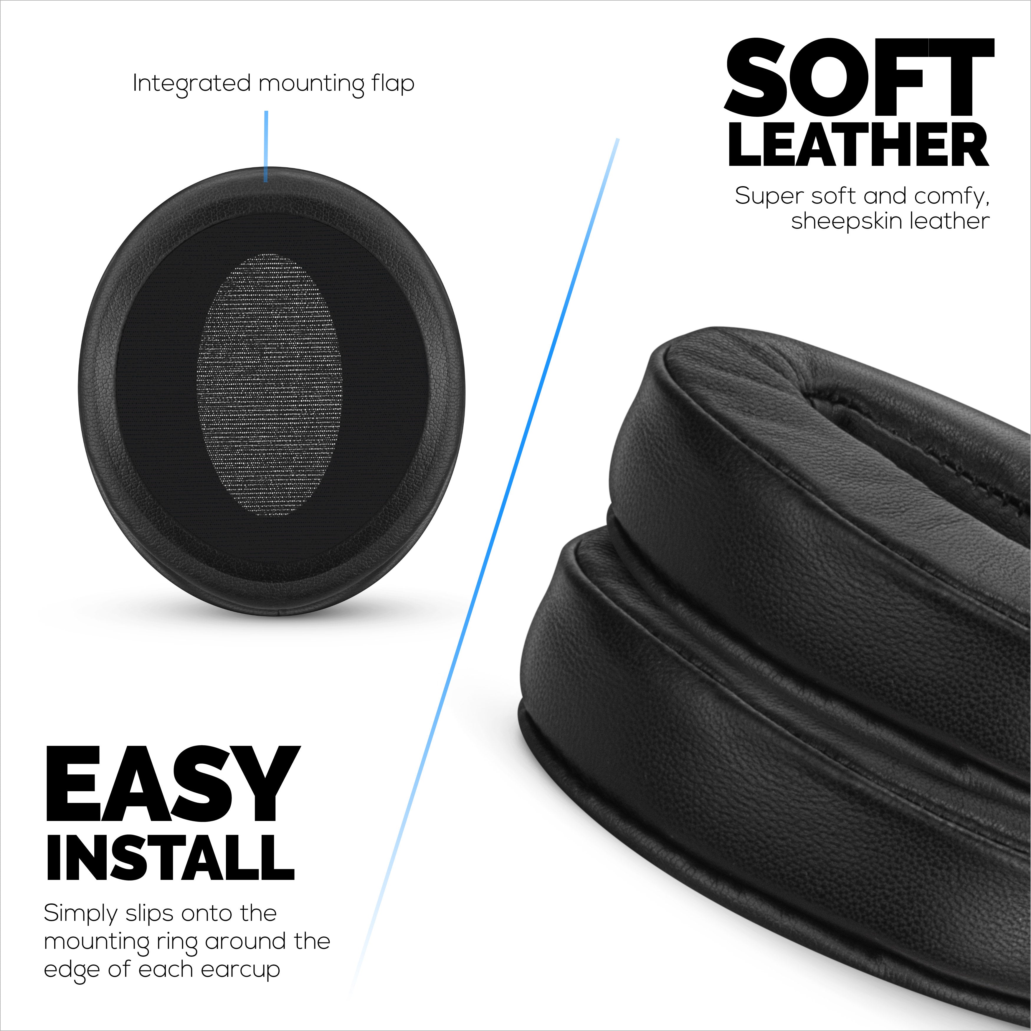 Replacement Earpads for Sennheiser HD4.50BT HD4.50BTNC HD450BT HD4.50SE HD4.40BT HD4.30G HD4.20S HD458BT HD450 HD400S HD 350BT. Soft Real Leather + Memory Foam