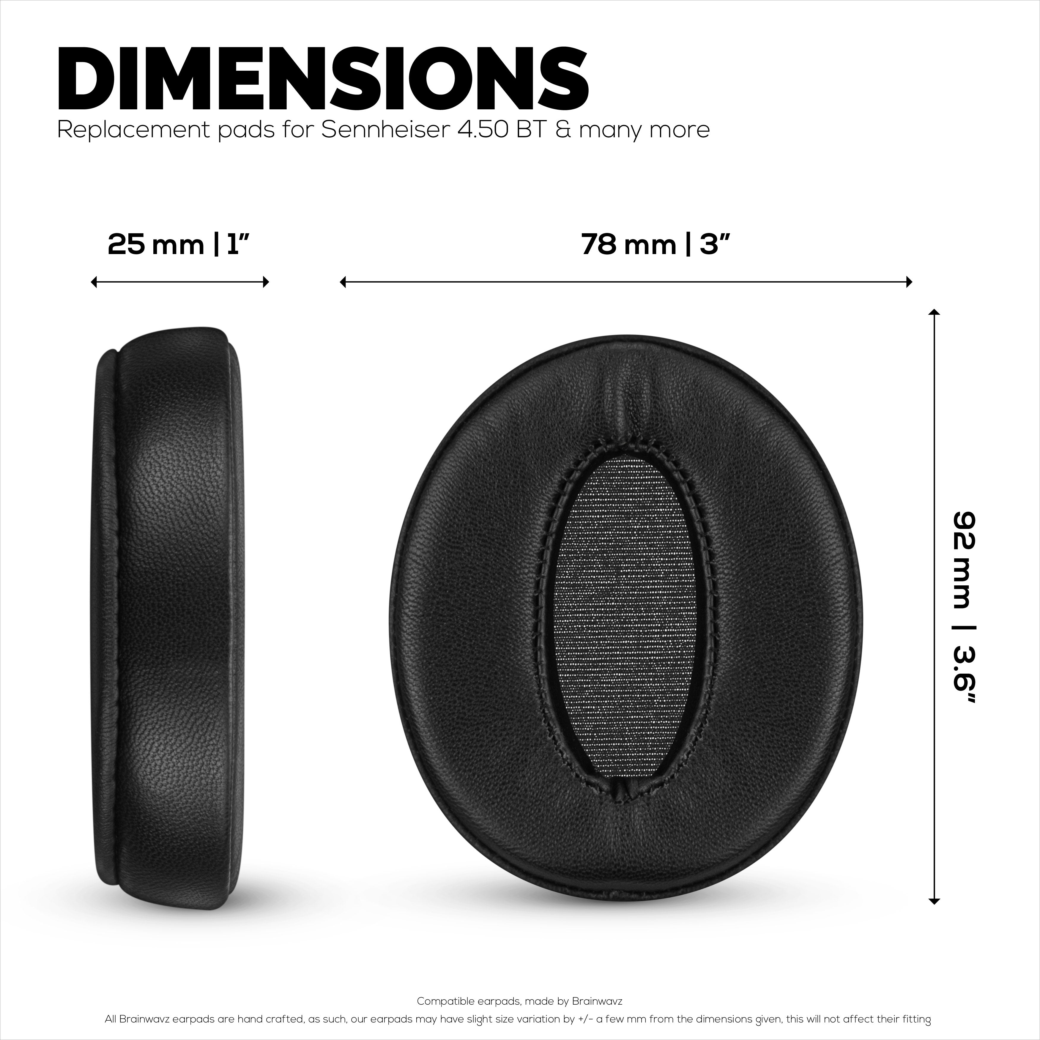 Replacement Earpads for Sennheiser HD4.50BT HD4.50BTNC HD450BT HD4.50SE HD4.40BT HD4.30G HD4.20S HD458BT HD450 HD400S HD 350BT. Soft Real Leather + Memory Foam