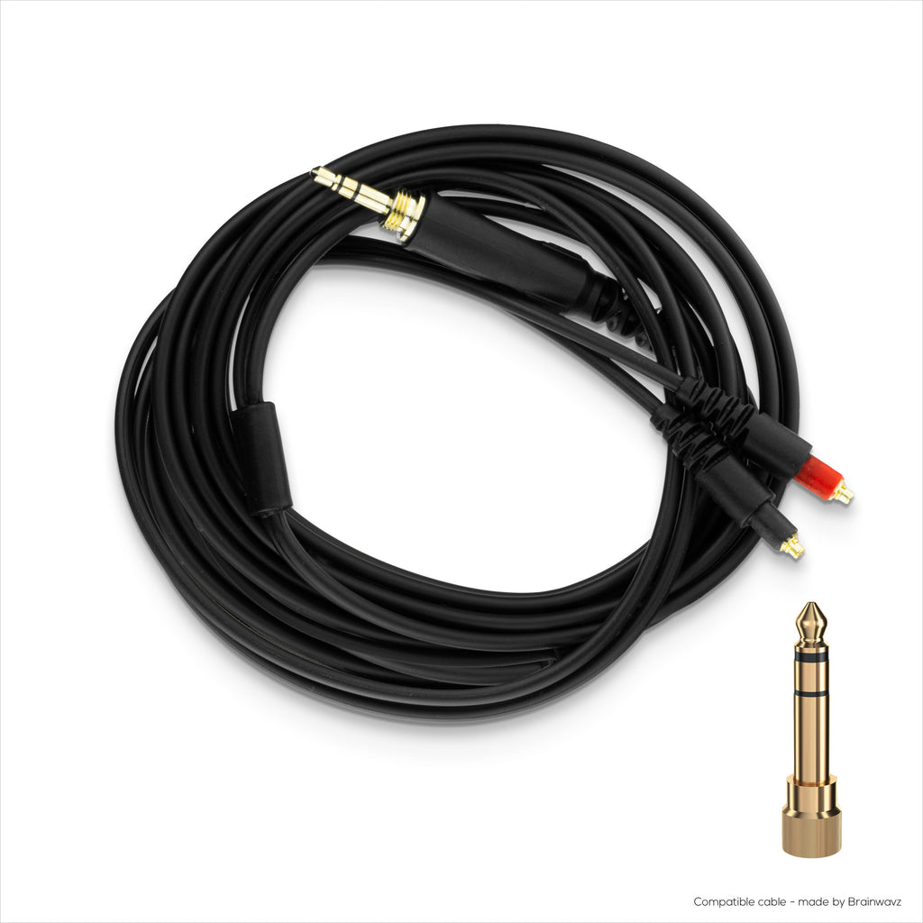 Replacement Audio Cable Compatible with Shure SRH1440, SRH1540, SRH1840 Headsets – MMCX to 3.5mm Gold-Plated Connectors with 6.5mm Adapter
