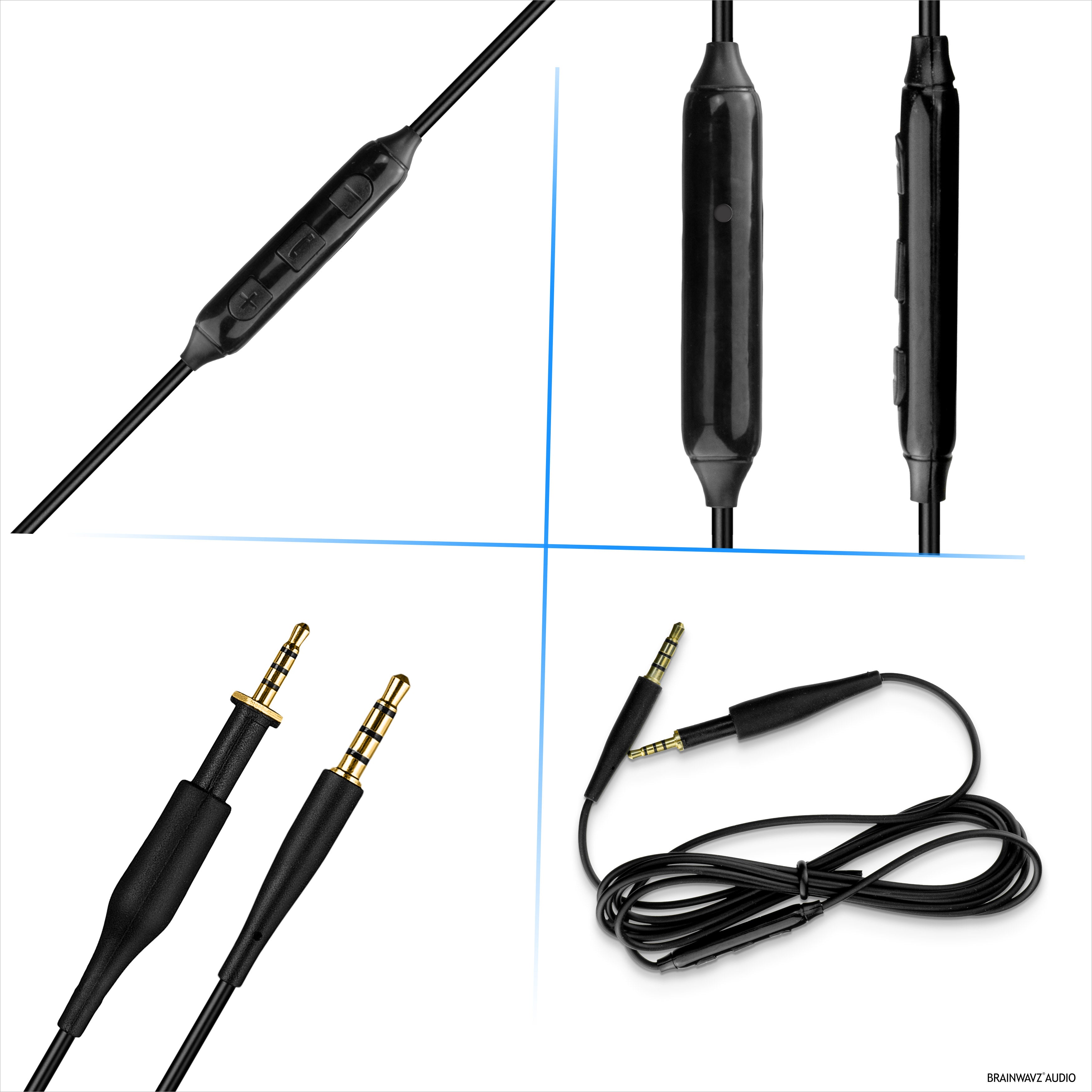 Replacement Audio Cable Compatible with AKG K430 K450 K451 K452 K480 & Q460 – In-Line Remote w/ Mic, Volume, Play/Pause – 1.5m/60”