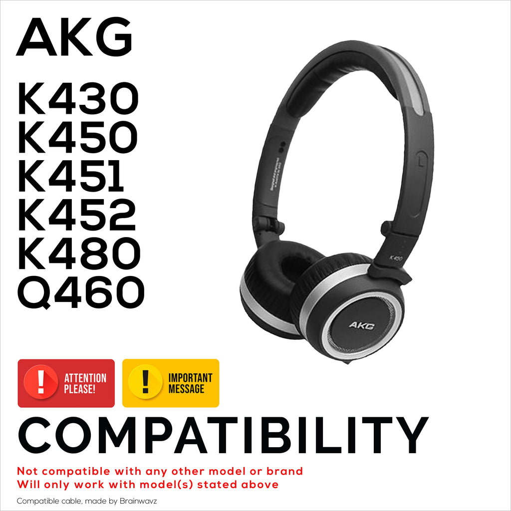 Replacement Audio Cable Compatible with AKG K430 K450 K451 K452 K480 & Q460 – In-Line Remote