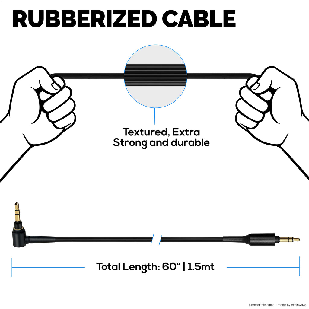 Replacement Audio Cable Compatible with Sony MDR-1000X WH-1000XM5 WH-1000XM4 WH-1000XM3 MDR-1A WH-1000X MDR-XB950BT MDR-XB950N1 MDR-ZX770BN