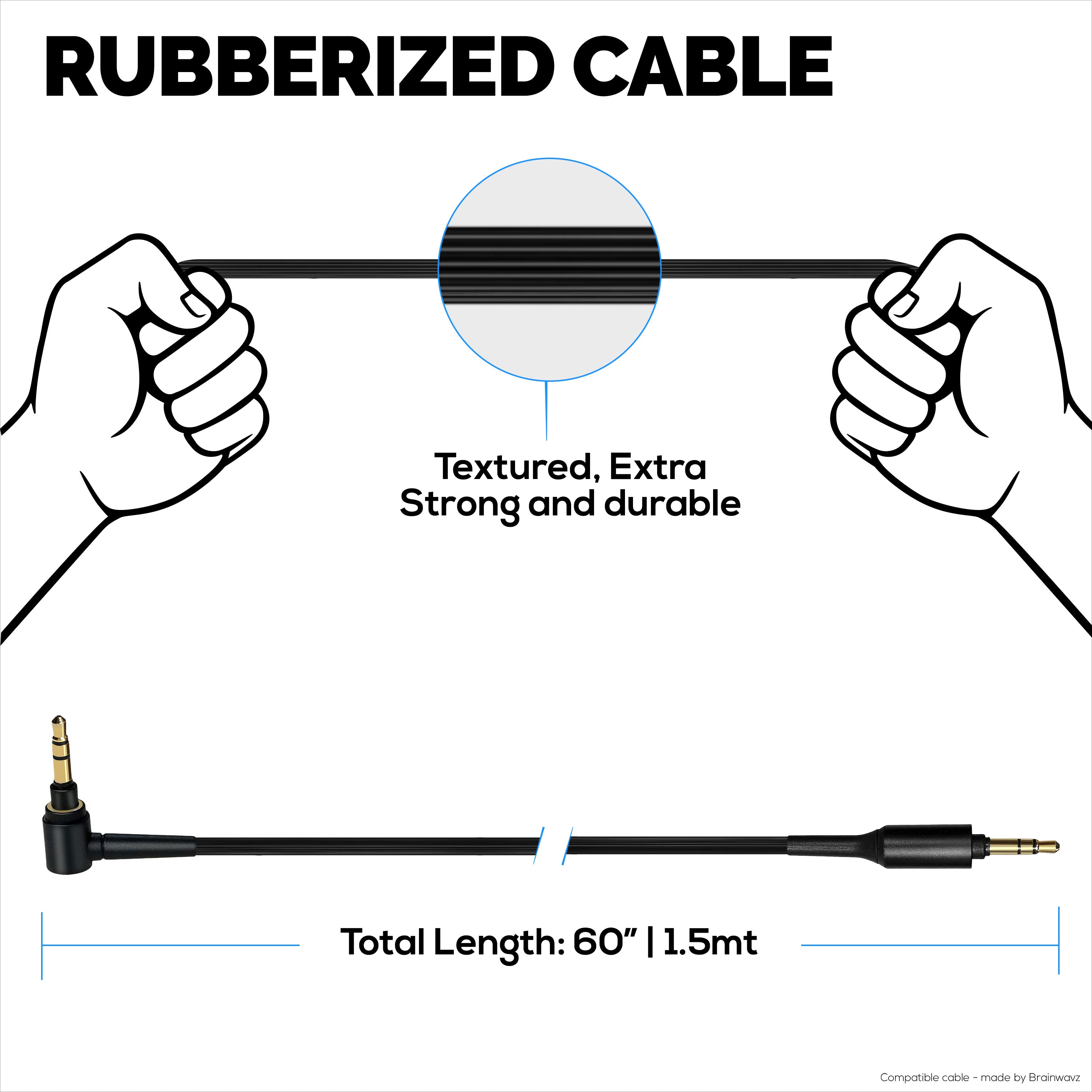 Replacement Audio Cable Compatible with Sony MDR-1000X WH-1000XM5 WH-1000XM4 WH-1000XM3 MDR-1A WH-1000X MDR-XB950BT MDR-XB950N1 MDR-ZX770BN
