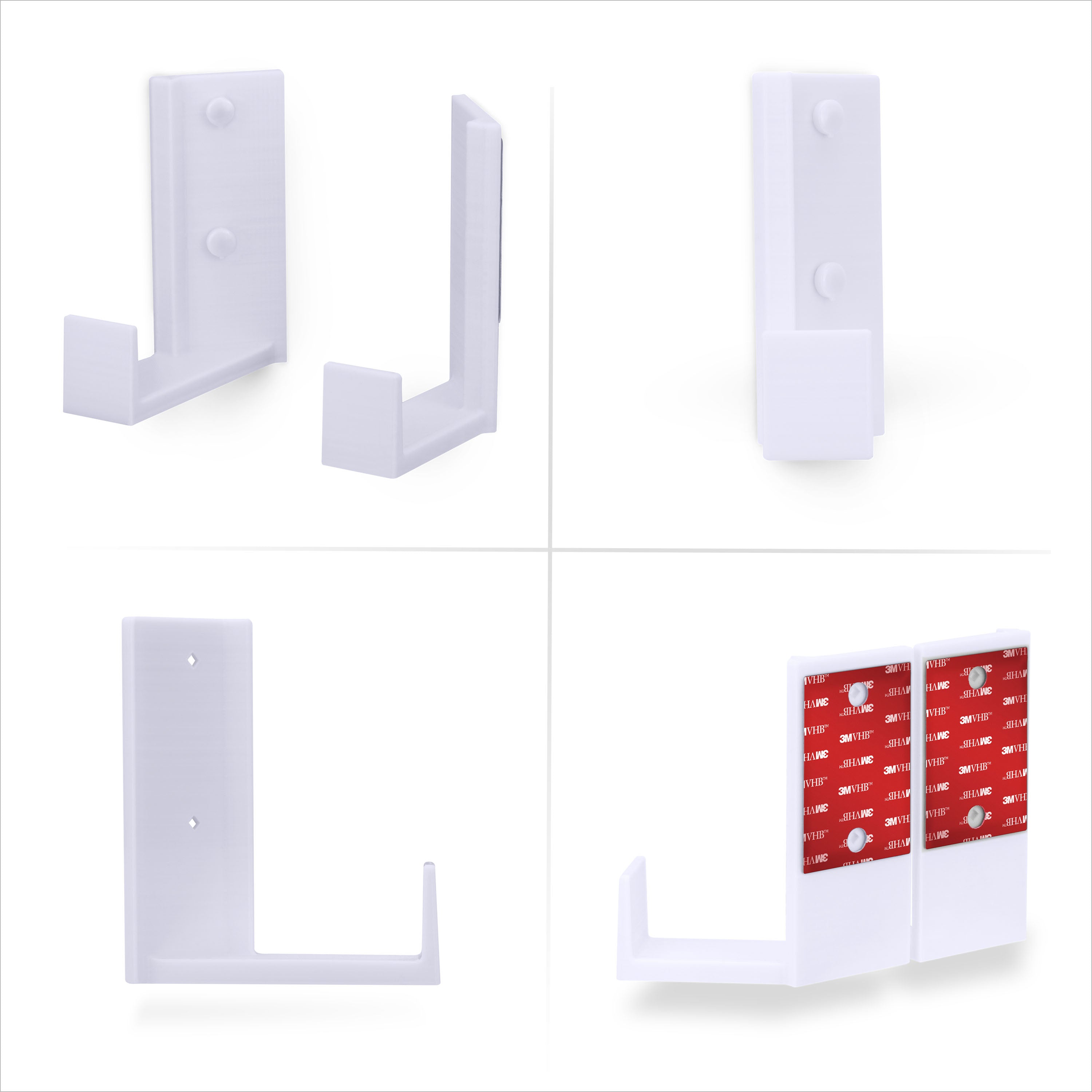 2.5" Corner Cable Box & Router Wall Mount Holder, Adhesive & Screw-In, for Network Switch, Modem, Mesh Wifi, Apple TV, Cameras, Speakers & More, Devices Up to 2.5" / 63mm Thick
