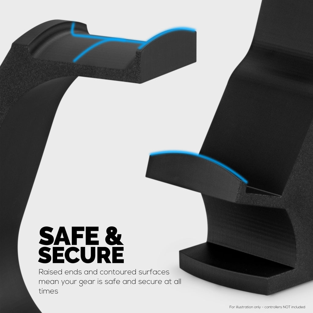 The Gravitas - Headphone Stand & Game Controller Holder for Desks - Universal Design for All Types Of Headsets & Gamepads