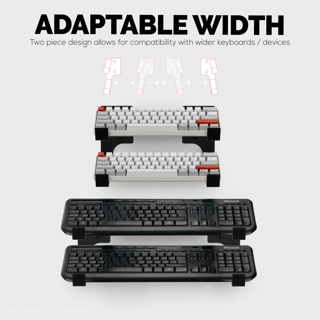 Dual Gaming Keyboard Stand for Wall Mounting - Adhesive or Screw Mount Installation - Stylish and Space Saving Solution for Gamers, Home & Office (KBW04)