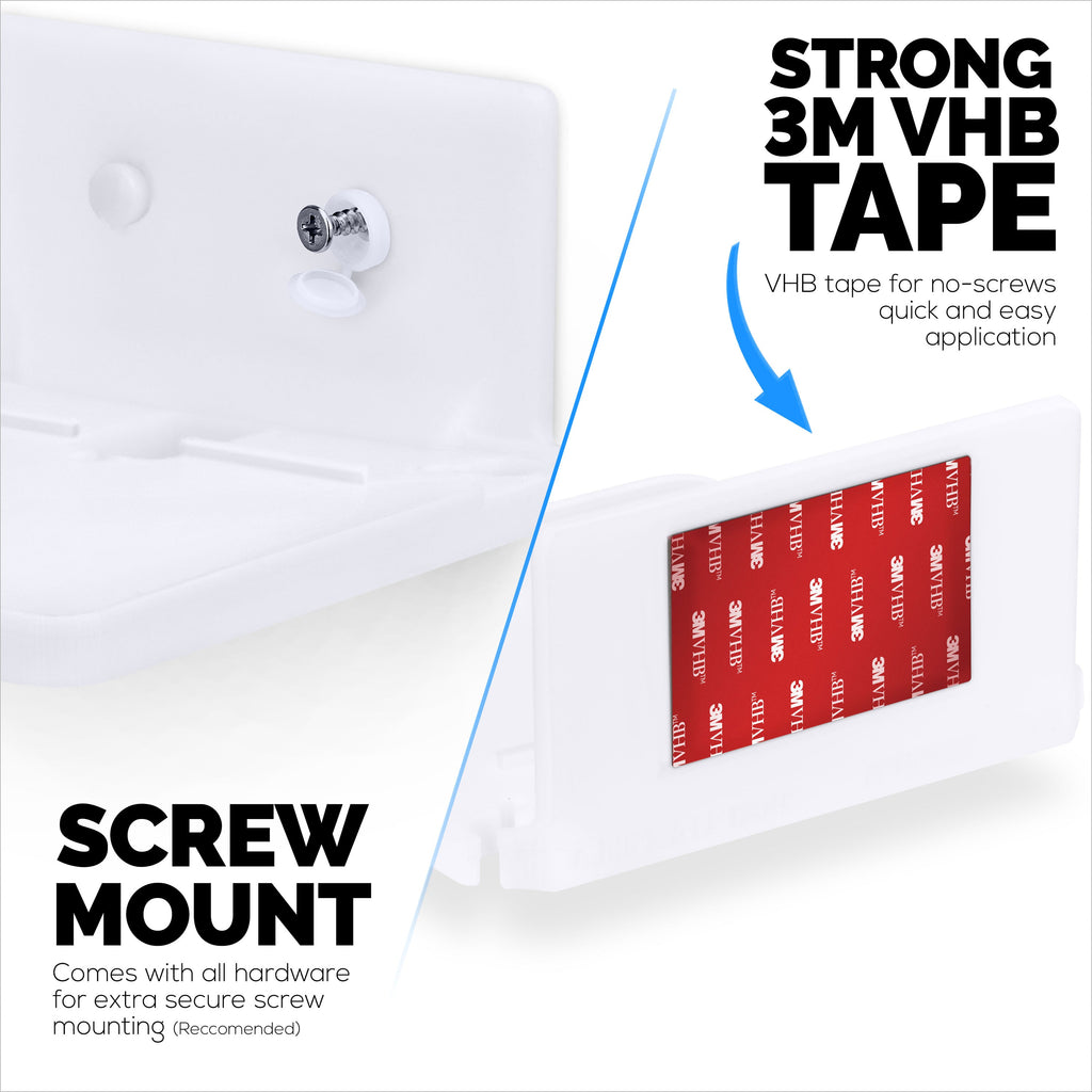 6.5" Floating Shelf with Tablet & Phone Wall Mount Holder ideal for Bedside, Kitchens, Bathrooms, Can also Hold Books, Plants, Cameras & Speakers