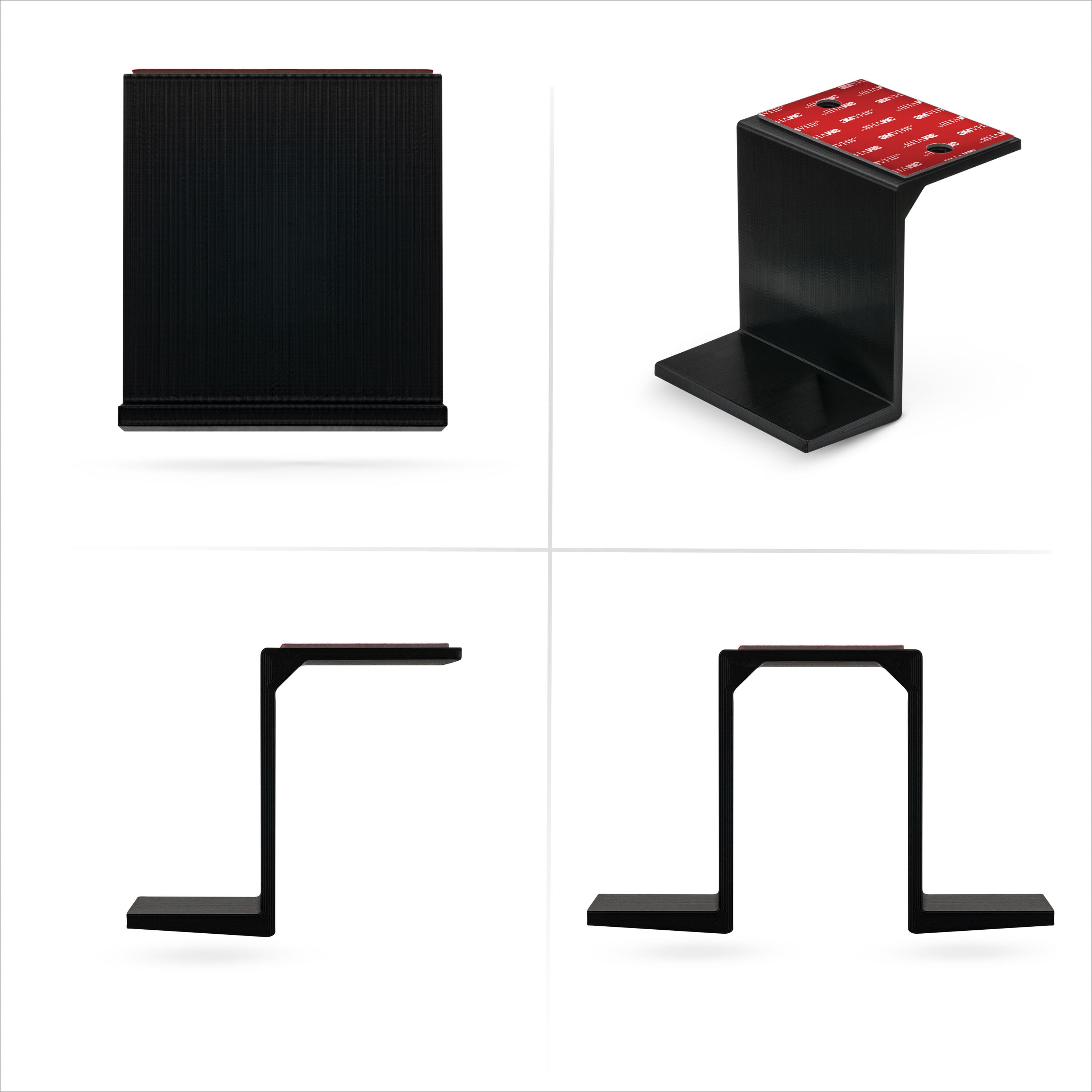 Twin Under Desk Laptop & Device Holder Mount, Adhesive & Screw In, Devices upto 3" Like Small Computers Laptops Macbook Surface Keyboard Routers Modems Cable Box Network Switch & More
