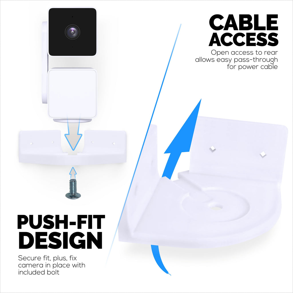 Corner Wall Mount for Wyze Cam Pan V3 Security Camera Holder, Screw-in Or VHB Stick On