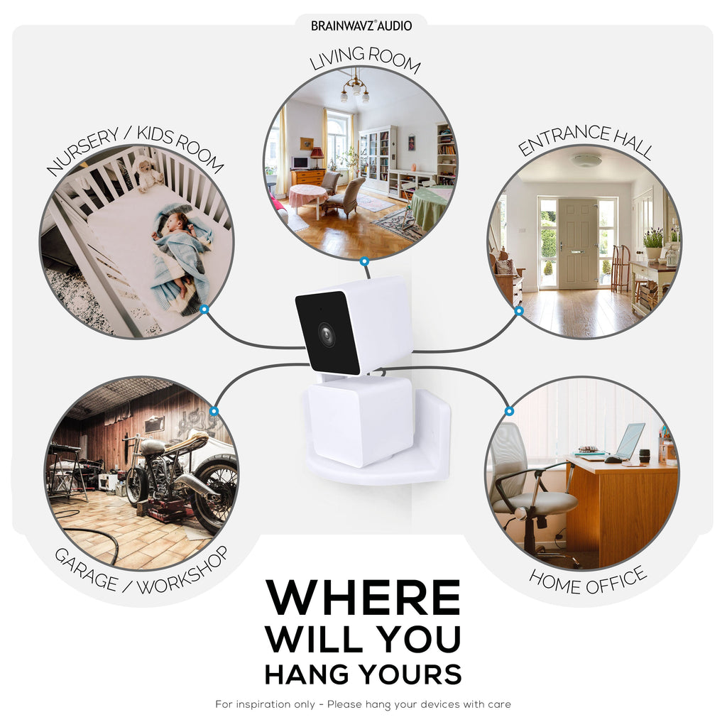 Corner Wall Mount for Wyze Cam Pan V3 Security Camera Holder, Screw-in Or VHB Stick On