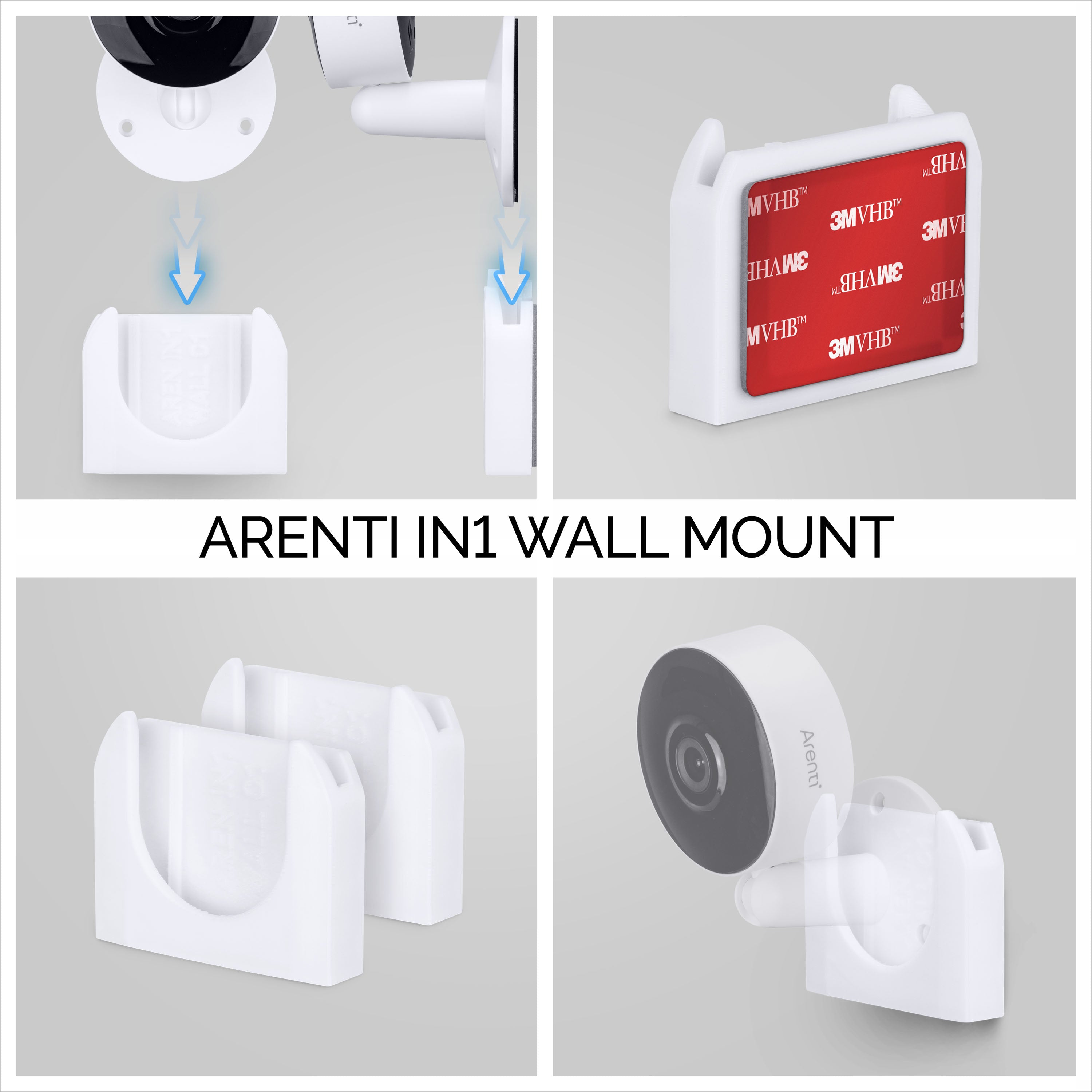 2-Pack Wall Mount For Arenti IN1 Security Camera Wall Mount, Adhesive Holder, Easy to Install Bracket, No Screws or Drilling