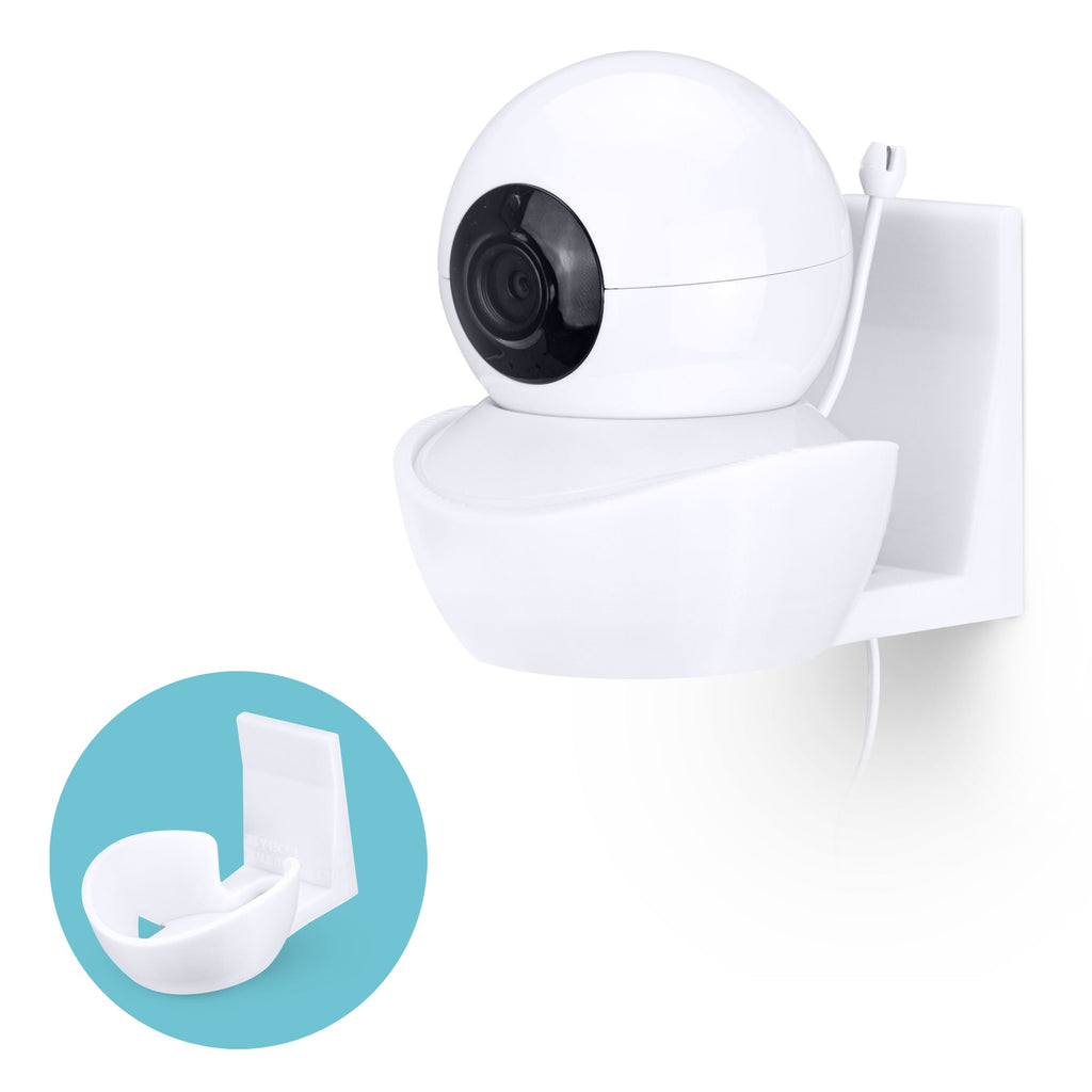 Wall Mount for BabySense V43 Baby Monitor Camera - Adhesive Holder, Easy to Install, No Tools Needed, No Mess, No Drilling, Strong Mount, White