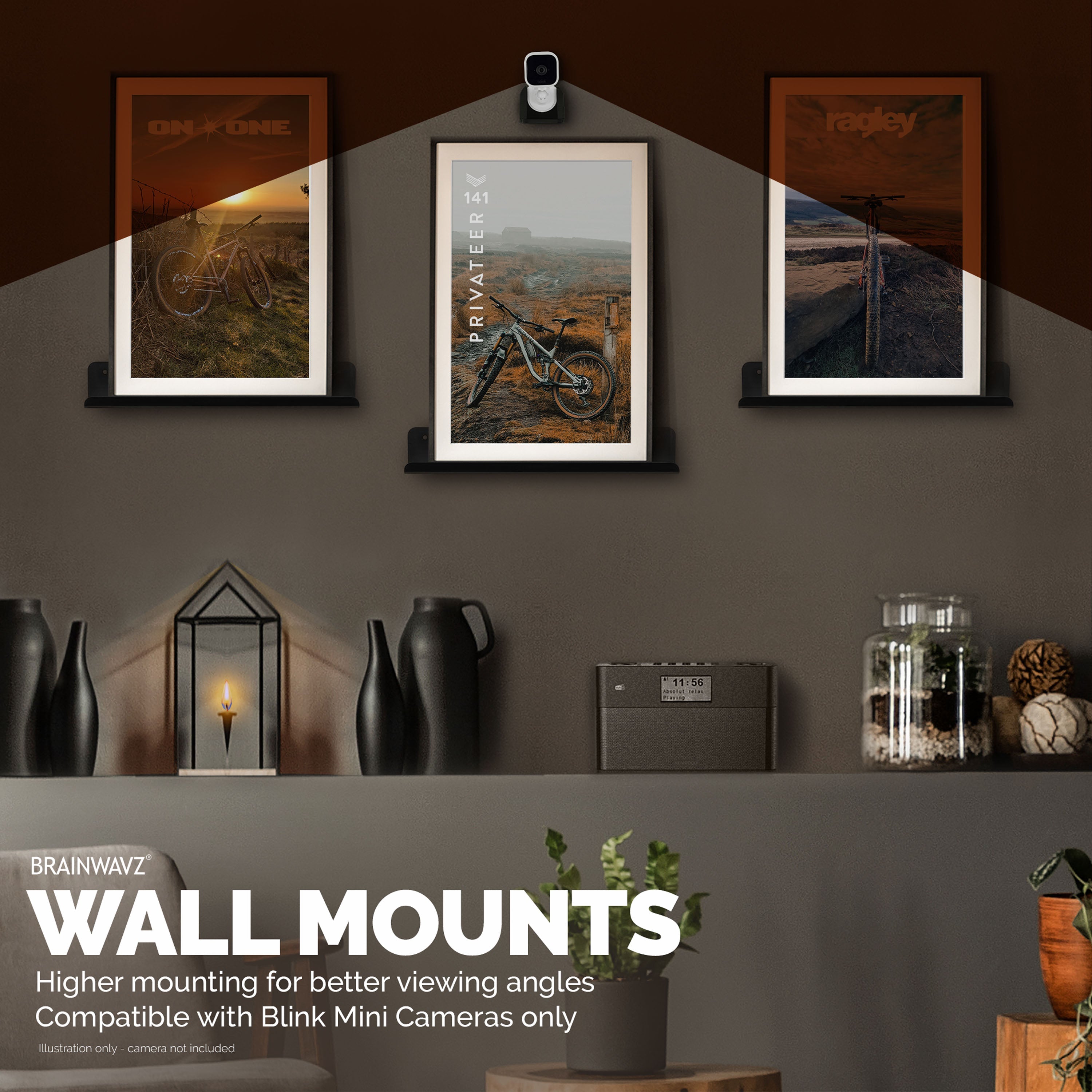 Blink Mini Camera Adhesive Wall Mount Holder - Easy to Install - 2 Pack (02)