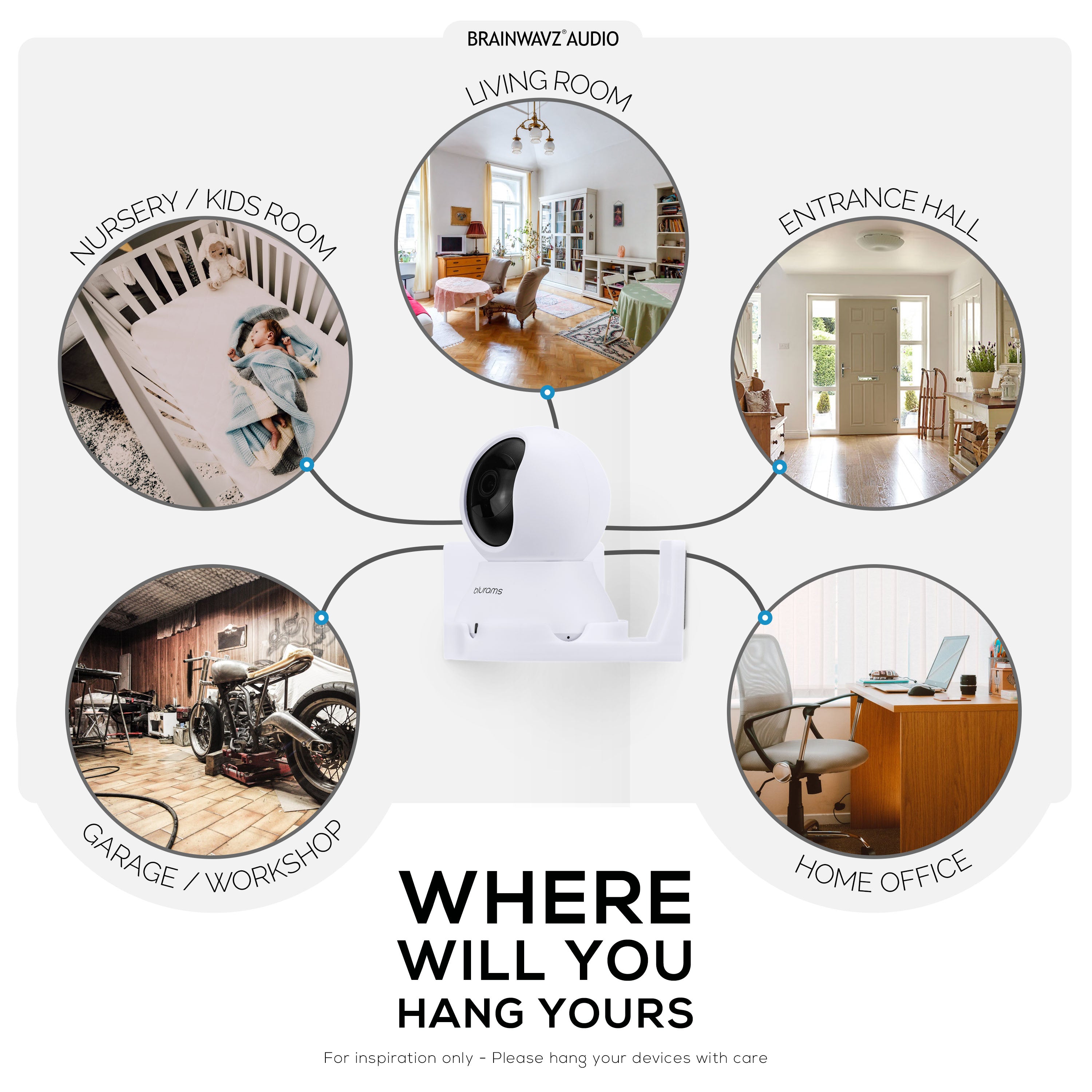Corner Wall Mount for Blurams A31 2K Security Camera, Adhesive Security Camera Holder Bracket, Reduce Blind Spots & Clutter, Adhesive & Screw-In Mounting