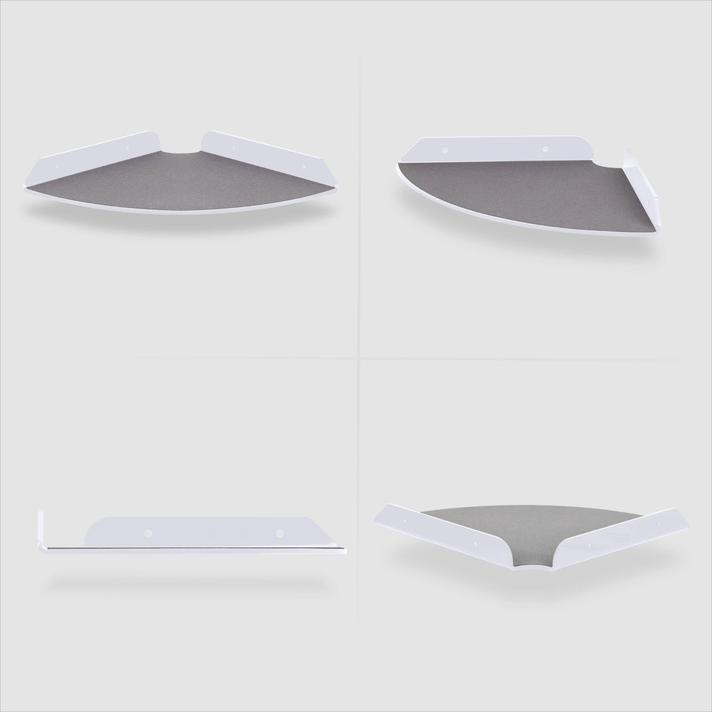 2-Pack 8.5” Small Corner Shelf Wall Mount for Baby Monitors, Cameras, Speakers, Sonos, Decor, Plants, Photos, Kitchen, Bathroom, Routers, Cable Box & More Universal Holder Acrylic Floating Shelves