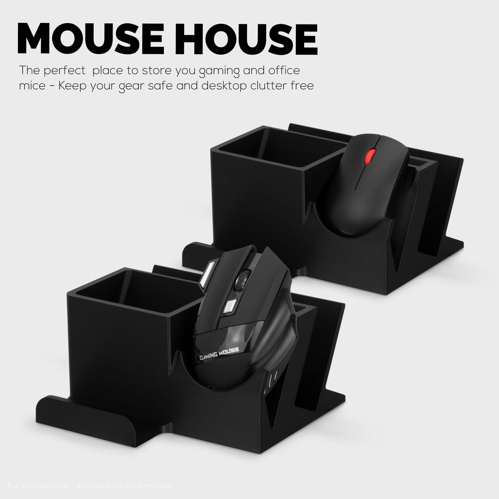 Desktop Keyboard, Mouse & Phone Stand Holder w/ Stationary Storage, Suitable for Small Or Large Keyboards, Tablets, Gaming & Office Mice