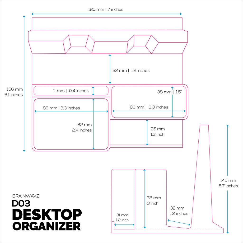 Laptop Stand for Desk with Pen Holder & Phone Stand - All In One Organizer, Reduce Desktop Clutter
