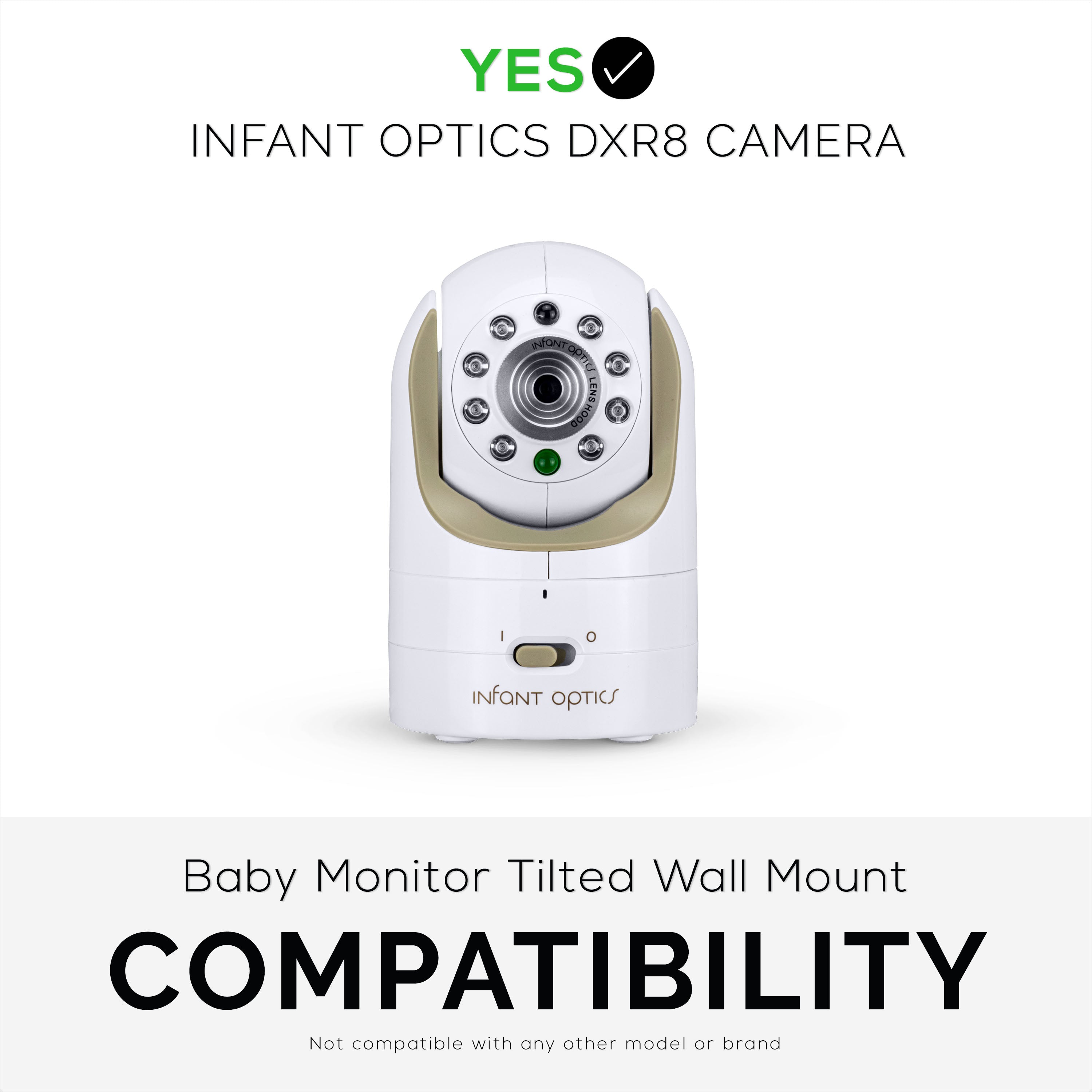 Infant Optics DXR8 & Pro Tilted Wall Mount Holder, Adhesive & Screw-In Holder, Easy to Install
