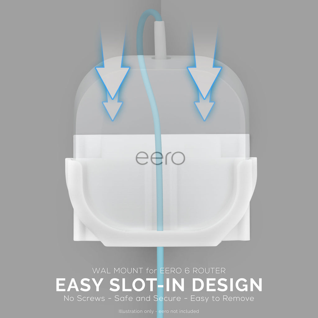 Eero 6 Mesh Wall Mount Adhesive Holder - Easy To Install, No Screws or Mess (NOT Compatible with Eero Pro 6 / Beacon)