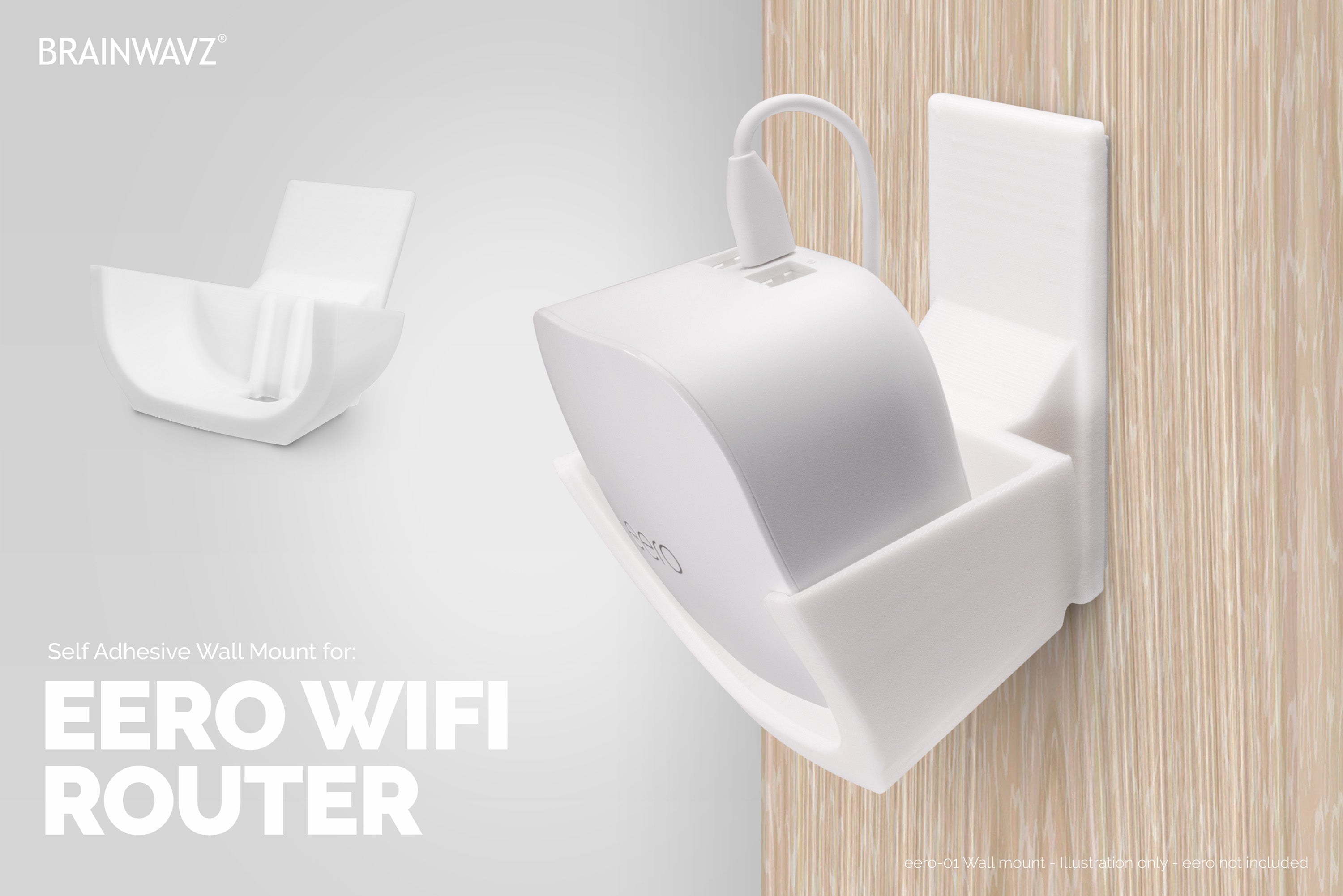 Eero Mesh Adhesive Angled Wall Mount Holder - Easy To Install