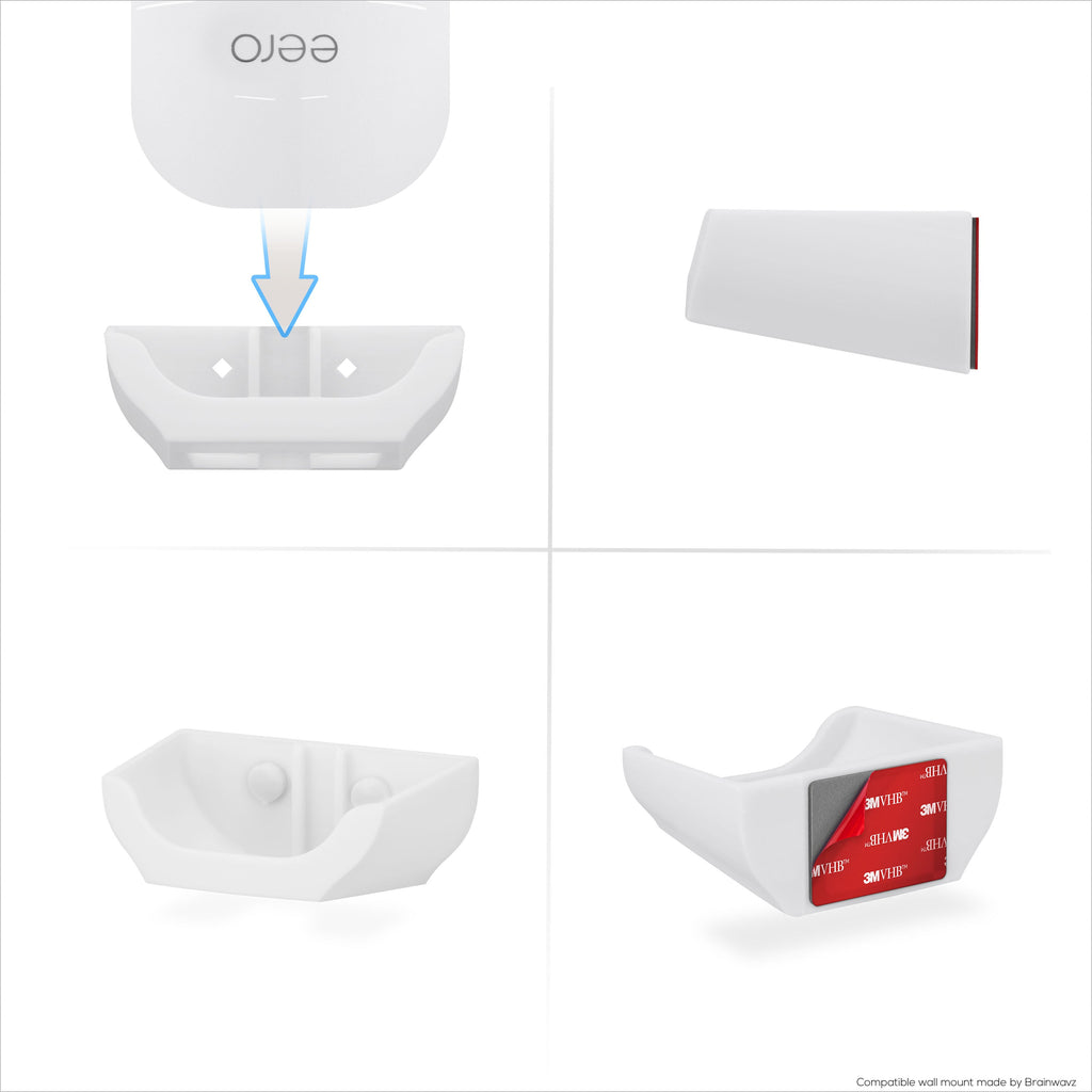 Screwless Wall Mount For EERO 6 Plus Mesh Wifi Router (ONLY WORKS WITH 6 PLUS), Strong VHB Adhesive, Easy to Install, Reduce Interference & Increase Range, Stick On & Screw-in Mounting